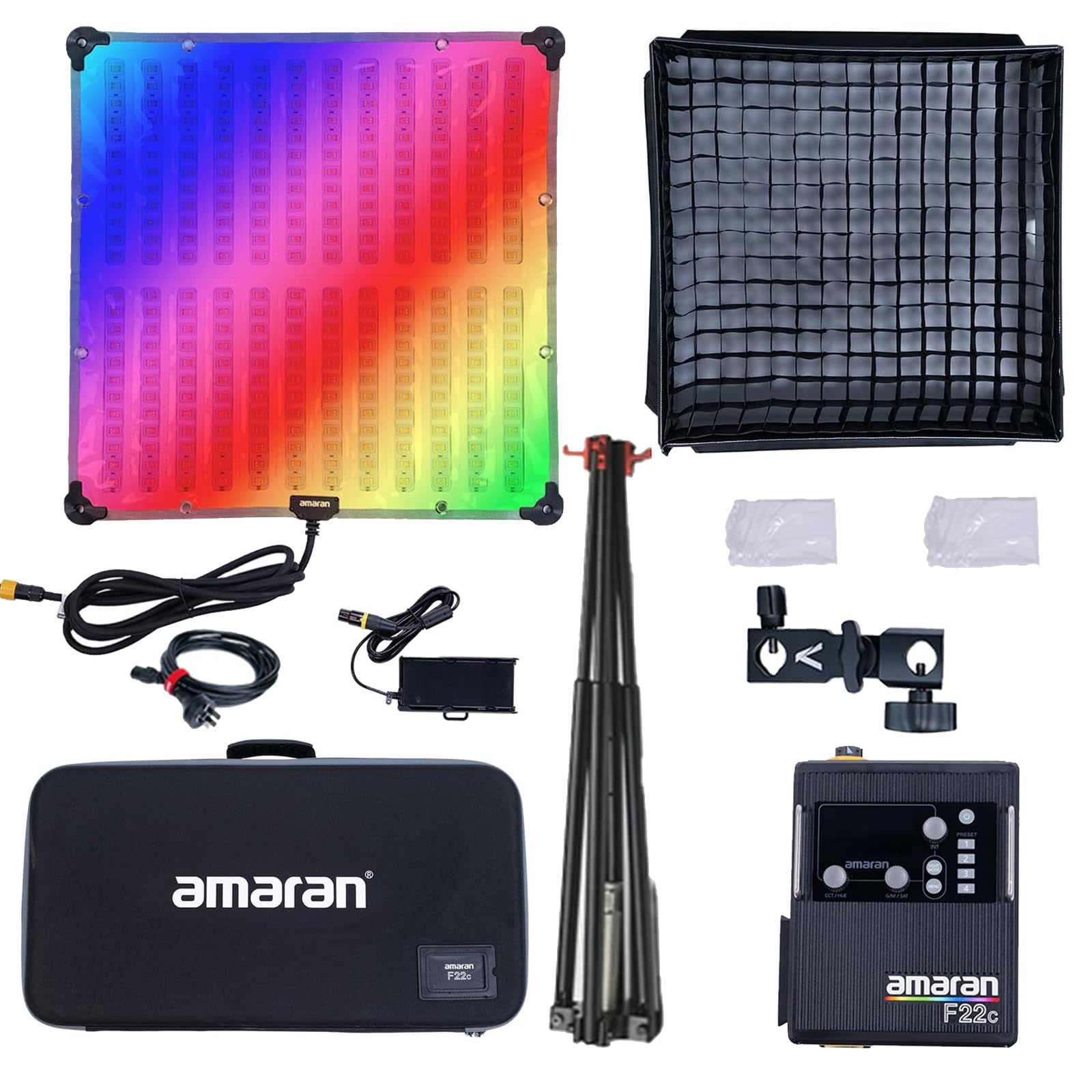 Aputure Amaran F22C Rgbww Flexible Led Video Light 2500K~7500K,200W Output Led Panel Light,15 Lighting Fx With Honeycomb Grid So