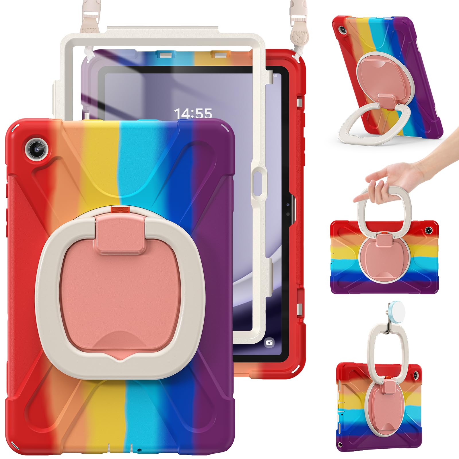 Braecn Case For Samsung Galaxy Tab A9+ Plus 11    2023 Sm X210/X216/X218 Heavy Duty Rugged Silicone Cover With Screen Protector,