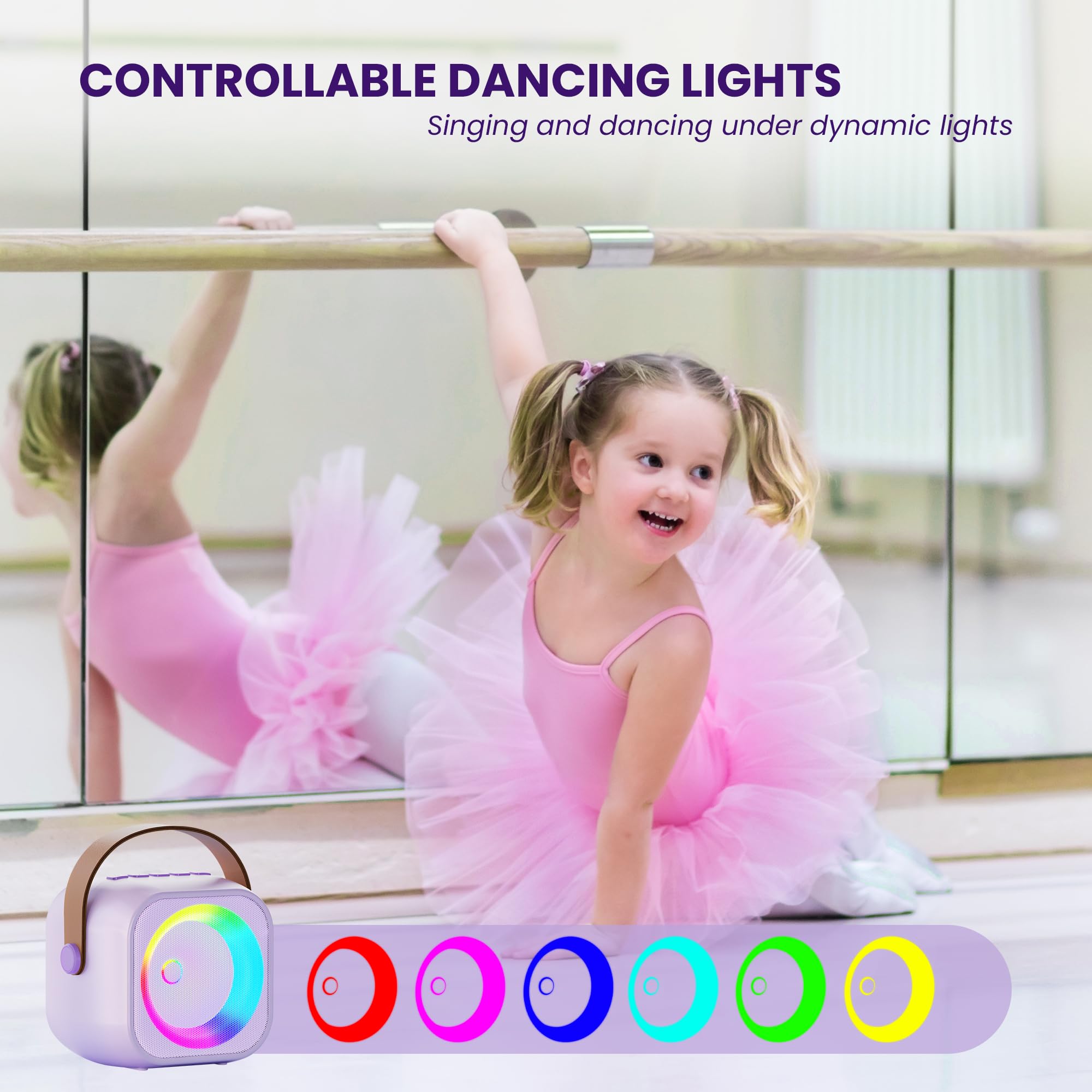 Karaoke Machine For Kids Adults, Karaoke Toys Gifts For Girls Boys, Portable Bluetooth Speaker With Wireless Microphone, Birthda