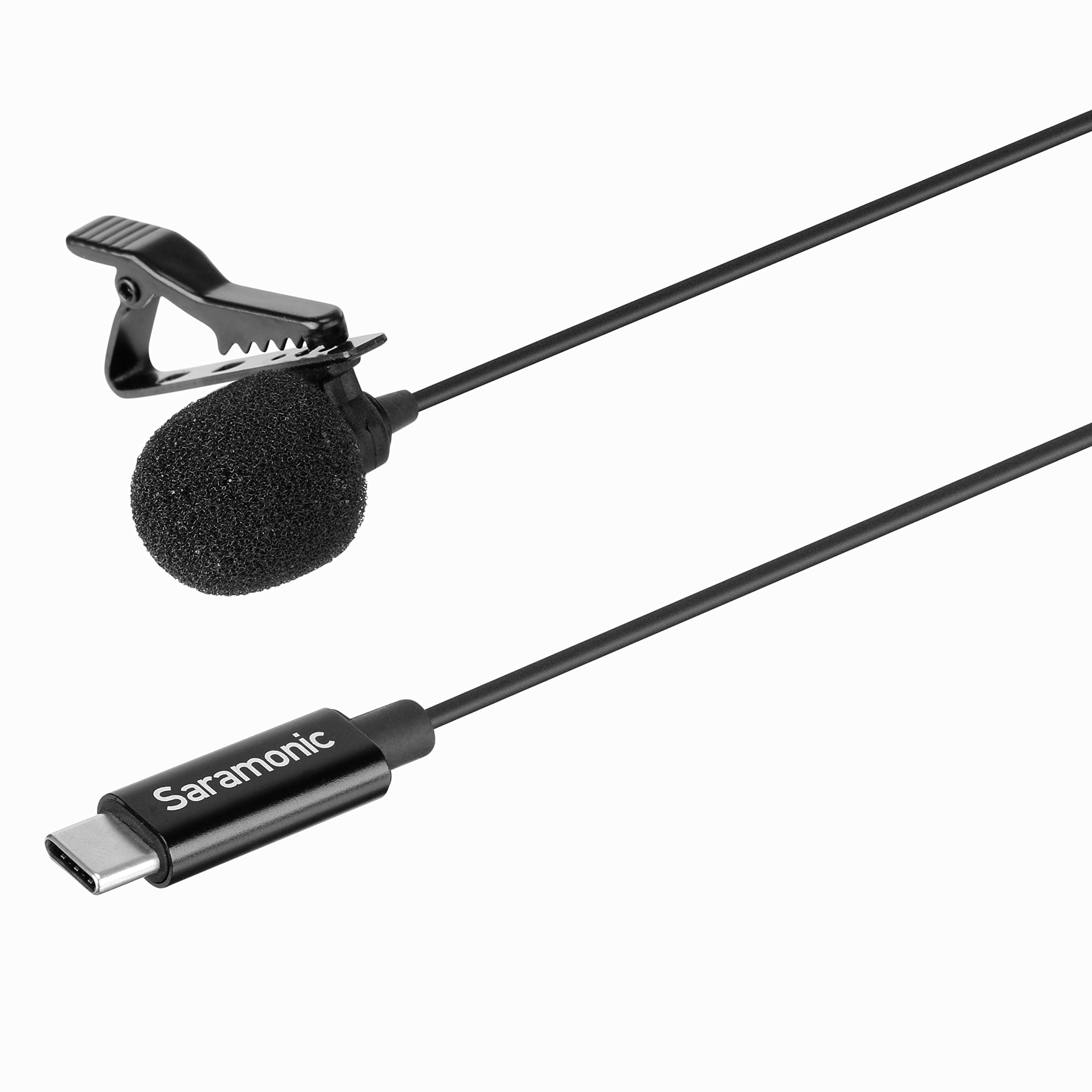 Saramonic LavMicro U3A USB-C Lavalier Microphone for iPhone 15, Android, new iPad, Computers & More with 6.6 Cable & 90 Adapter