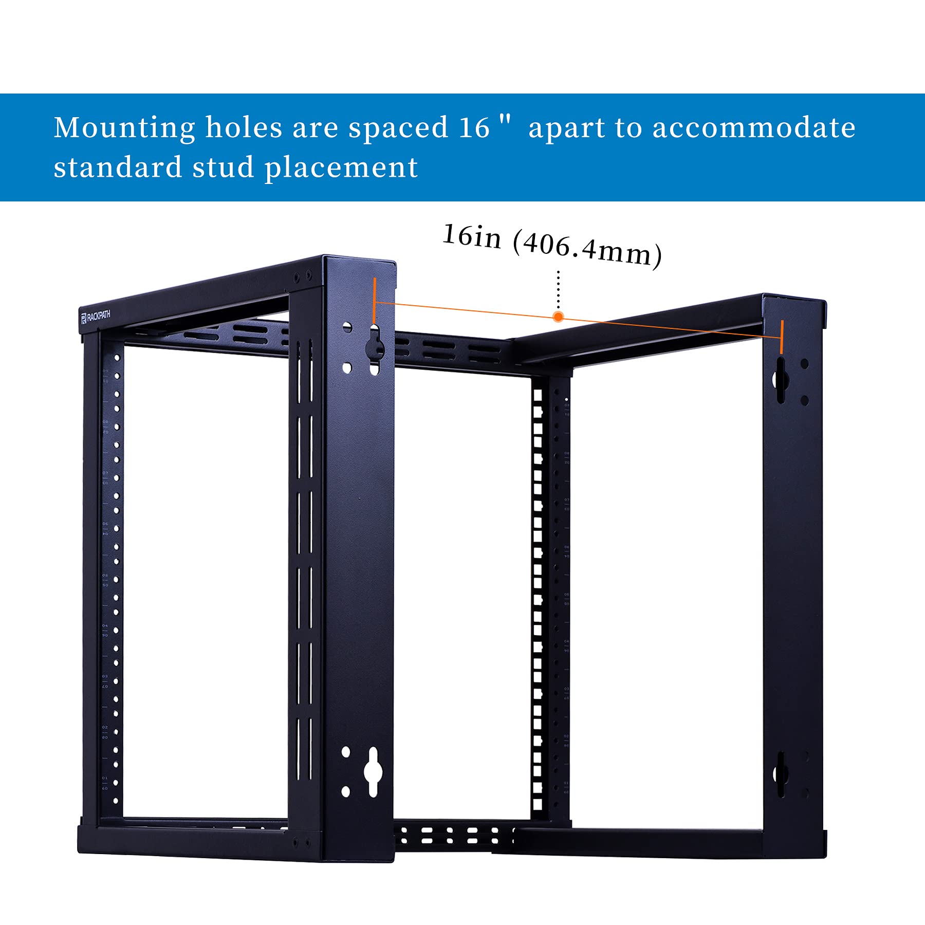 Rackpath 9U Wall Mount Rack Open Frame 19In Server Equipment Rack Heavy Duty   17In Depth