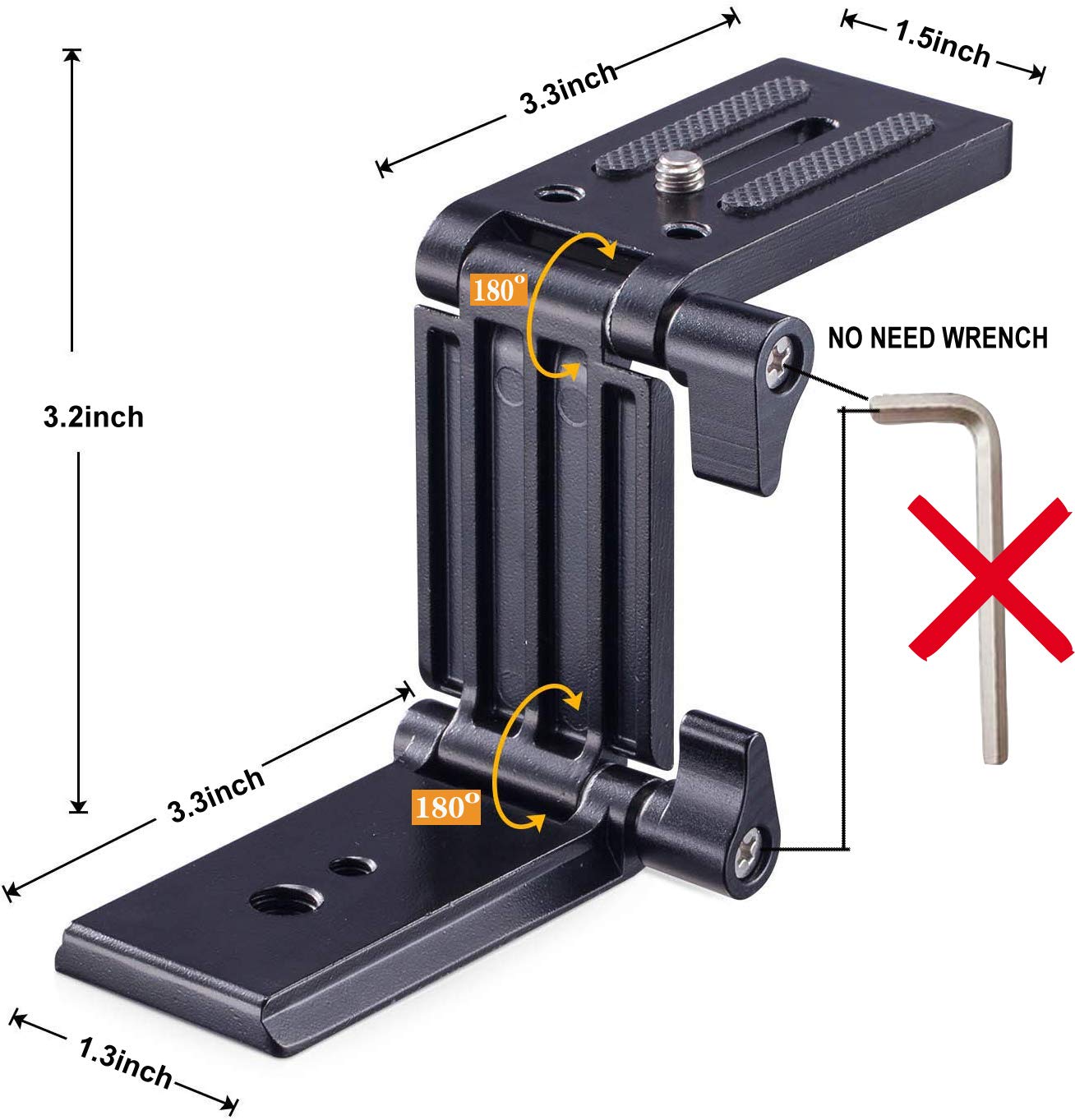 Purami Universal Flex Tilt Head Z Mount Bracket With Arca-Swiss And Tripod Quick Release Plate For Camera Slider Rail Cage Rig G