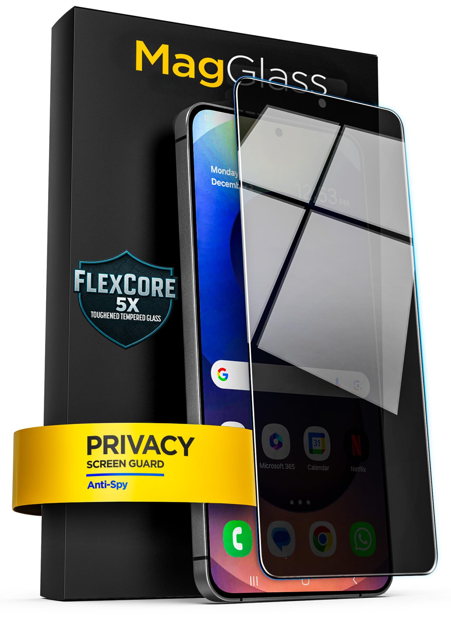 magglass Designed for Samsung Galaxy S25 Edge Privacy Screen Protector - Anti Spy Tempered Glass with Alignment Applicator