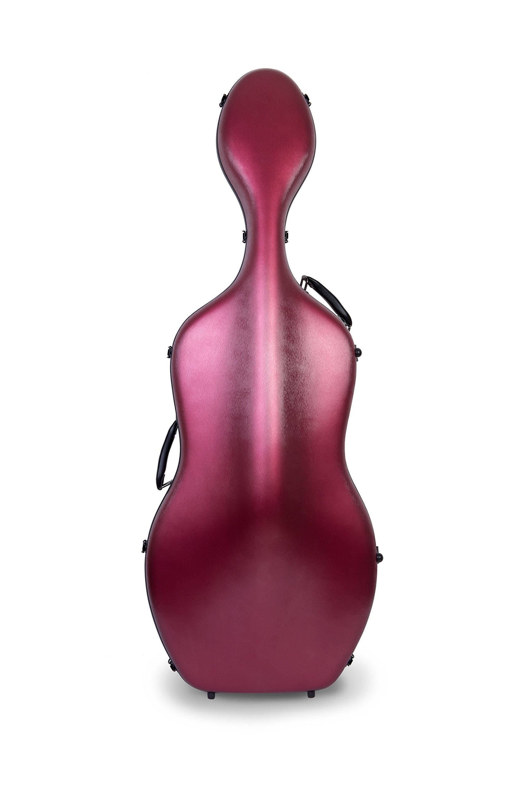Crossrock Poly Carbon Cello Case For 4/4 Full-Size | Matte Red Finish, Wheels, Lightweight & Durable - Best For School Orchestra