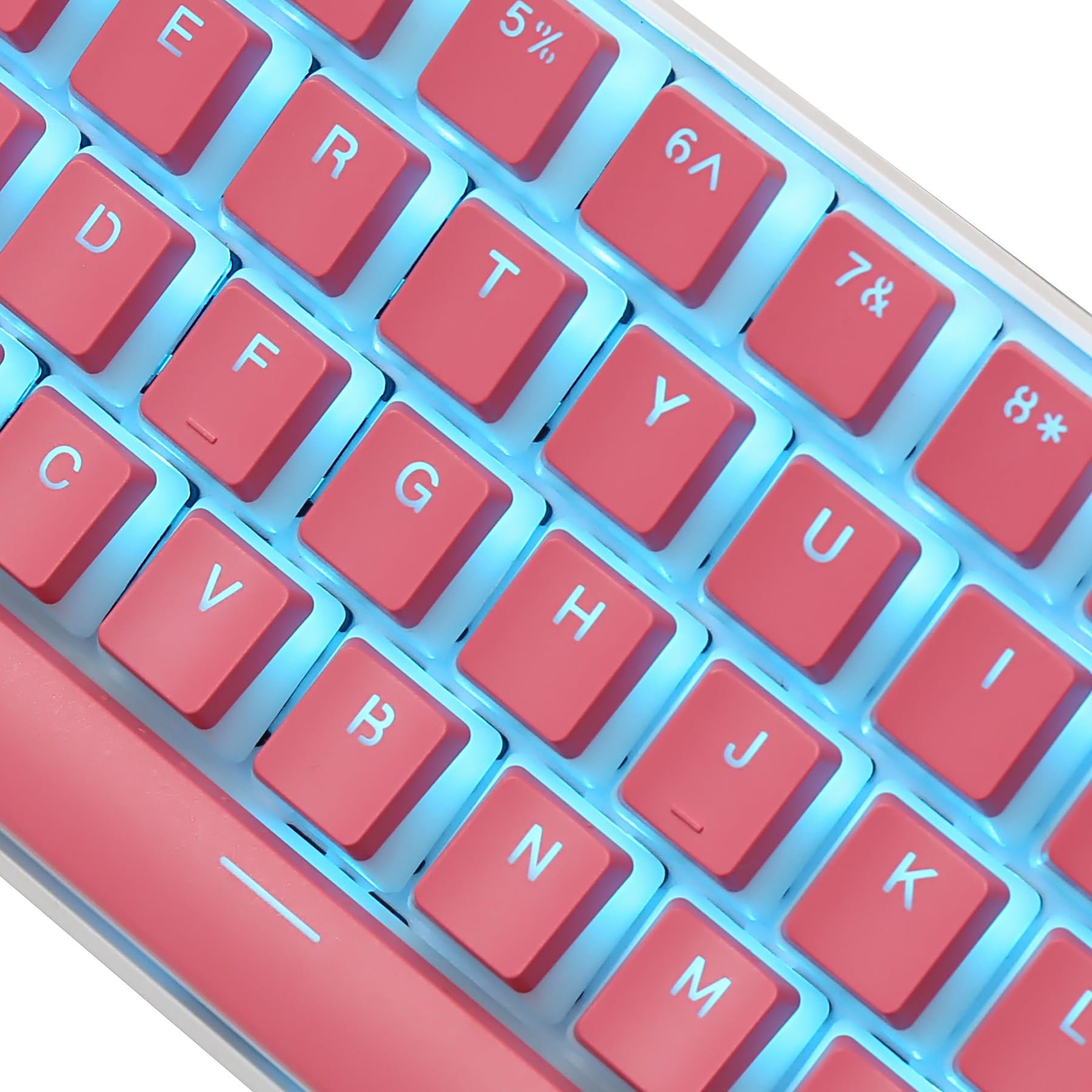 Happy Balls Pink Pudding Keycaps Translucent Pbt Keyset Backlit Oem Profile Ansi/Iso Layout For Mechanical Keyboard Compatible W