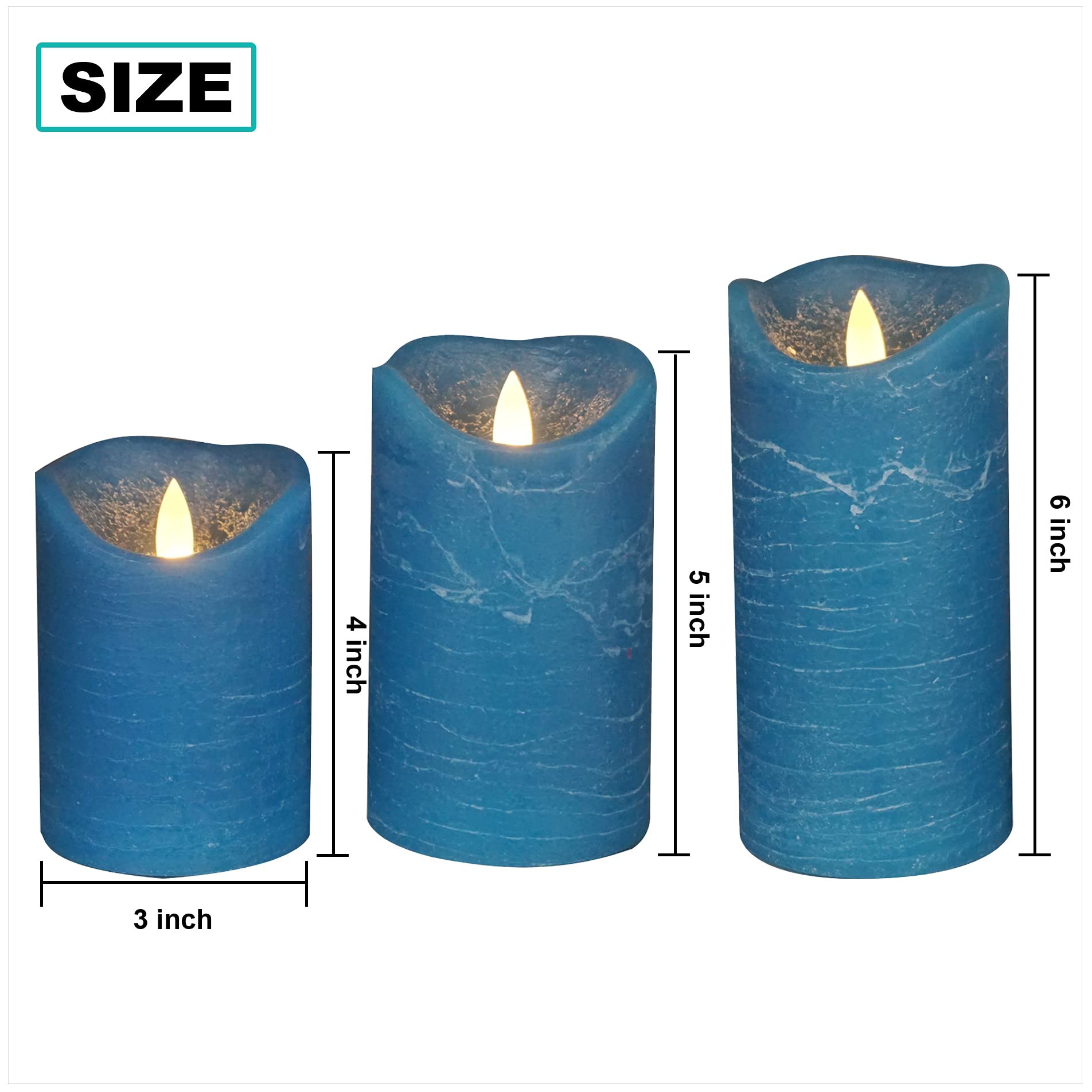 3 Pack Real Wax Flameless Candles Battery Operated Led Pillar Flickering Realistic Electric Candle Gift Sets With Remote Control