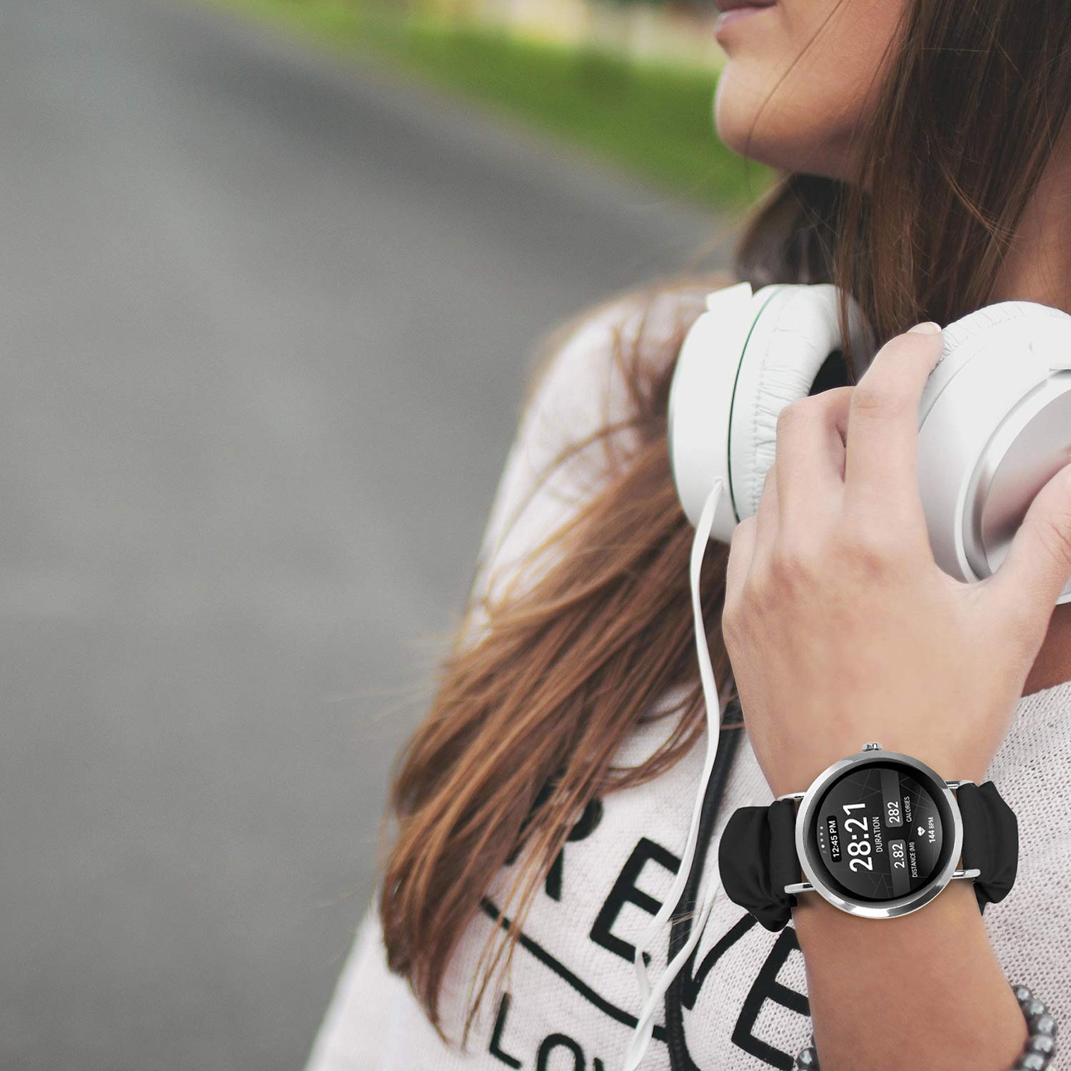 20Mm 22Mm Scrunchies Watch Bands, Elastic Replacement Bands For Samsung Galaxy Watch 4 5 Pro 6 7 Classic Galaxy Active 1 2 40Mm