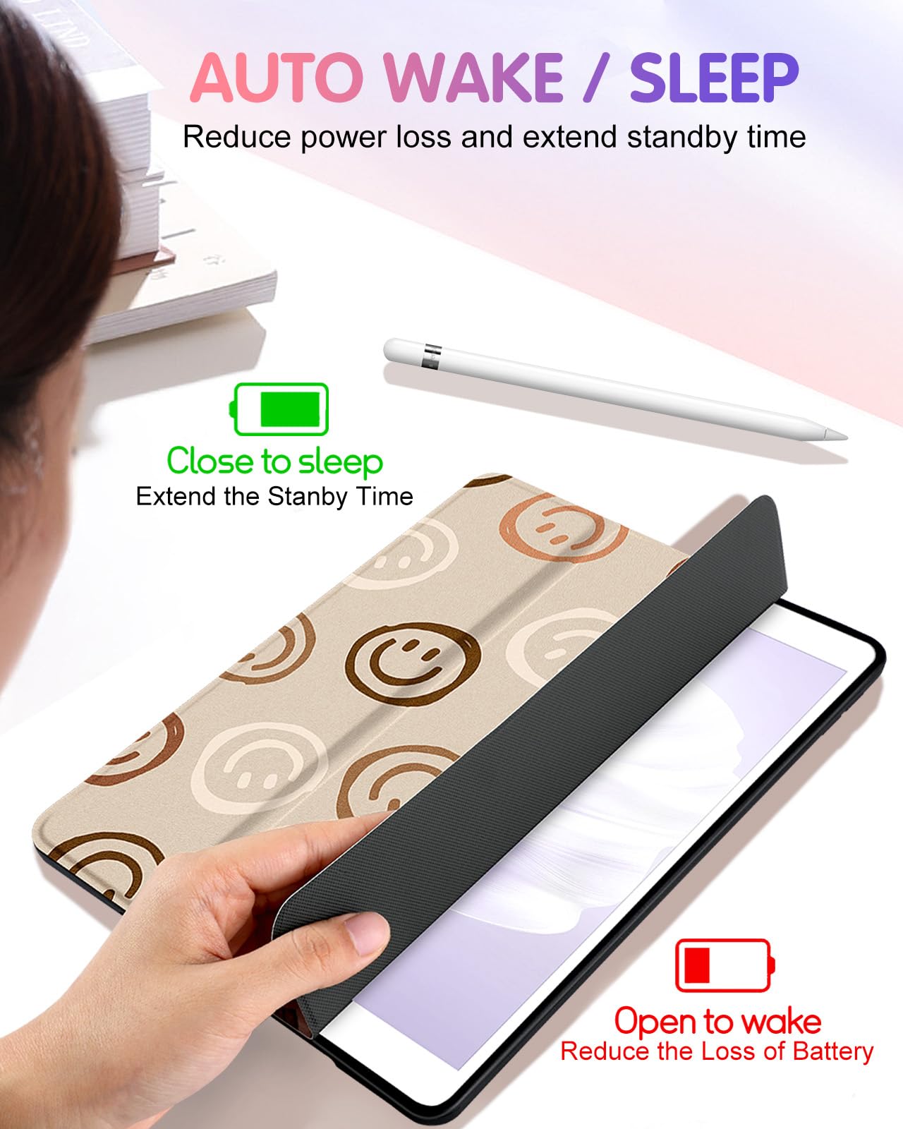 Uppuppy Premium Pu Leather Case For Ipad 9Th Generation, Magnetic Sleep/Wake Function, Multiple Stylish Designs, Adjustable Angl