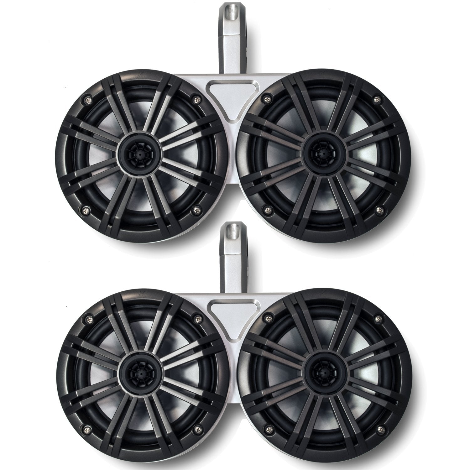 Kicker White Dual Wake Tower System Charcoal 6.5'' Marine Rgb Led Speakers