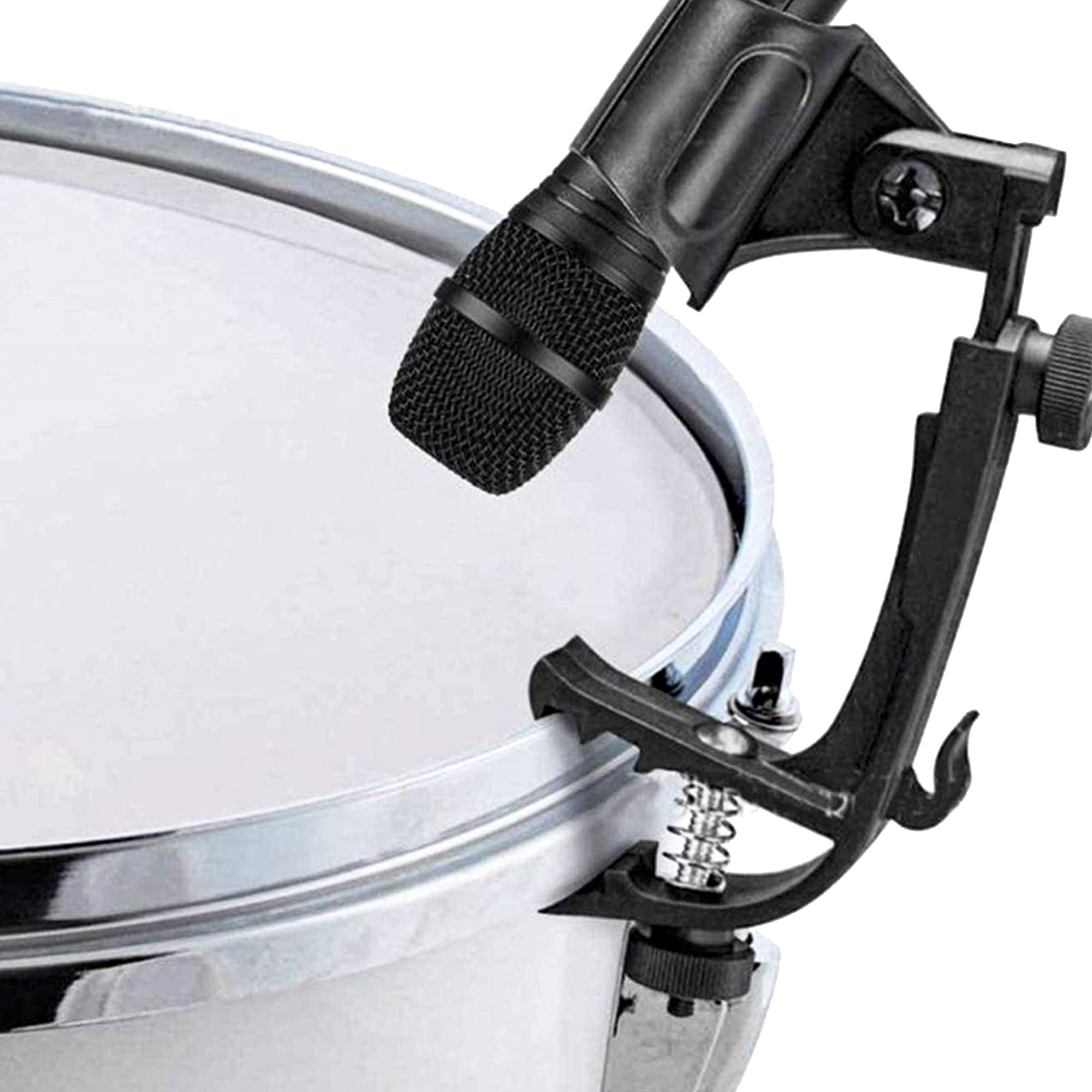 2Pcs Yootones Adjustable Drum Microphone Clips Compatible With Snare Drum, Snare Rim Adjustable Mount Clamp (Black)