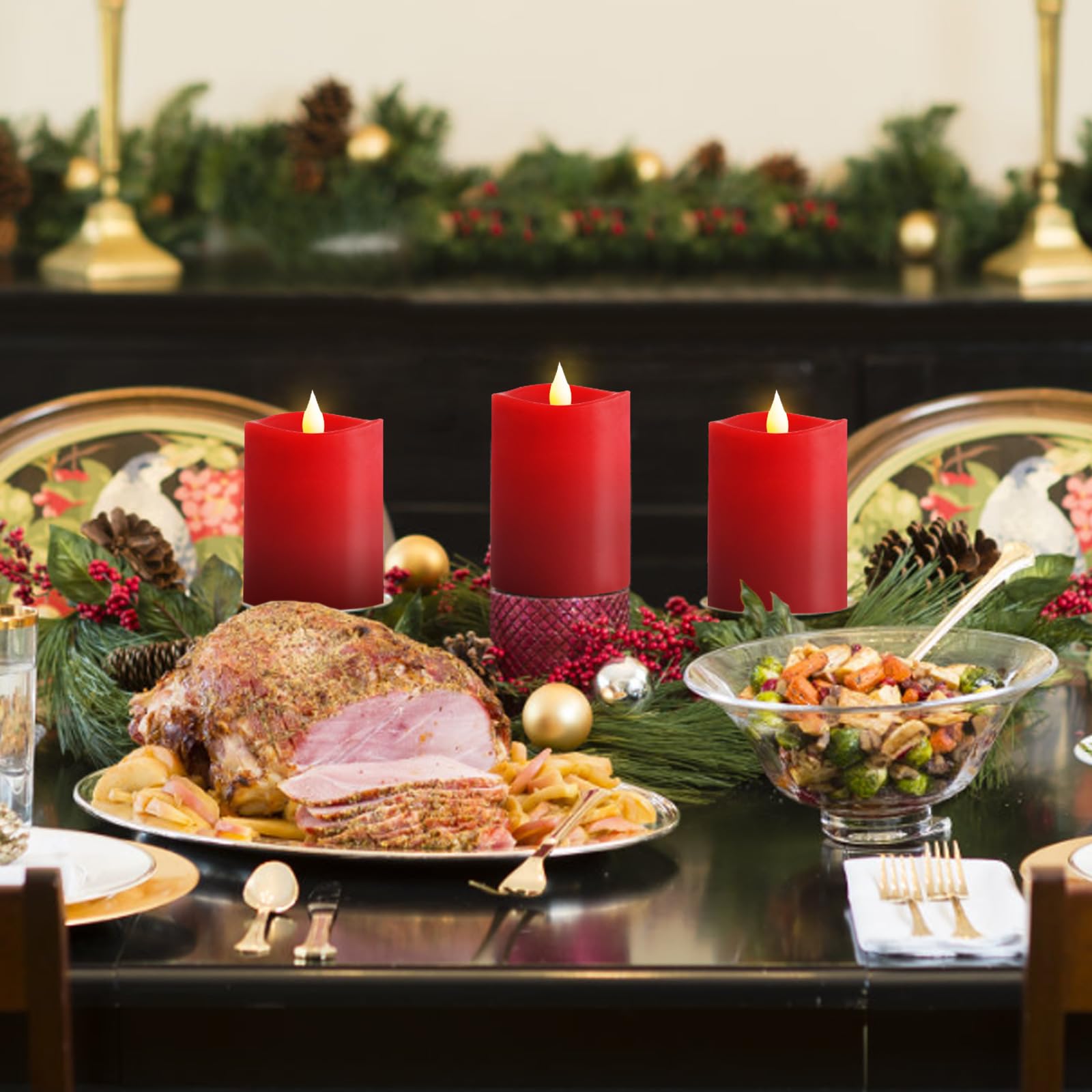 Asldoiweh 3X4 Flickering Flameless Candles Set Of 3, 2Aa Battery Life 600 Hours Battery Candles Flickering With Timer,4 Inch Fla