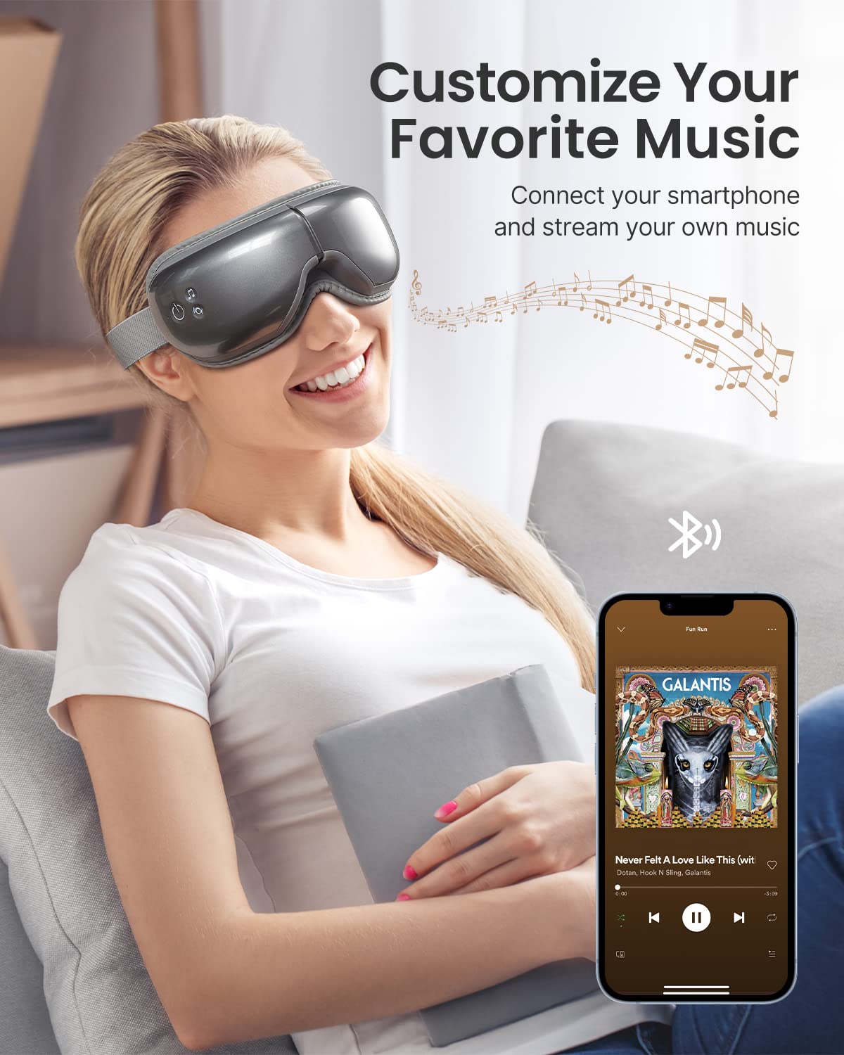 Renpho Christmas Gifts For Women/Men Eye Massager Eyeris 1, Fsa Hsa Eligible Sleep Eye Mask With Heat Bluetooth Music, Face Mass