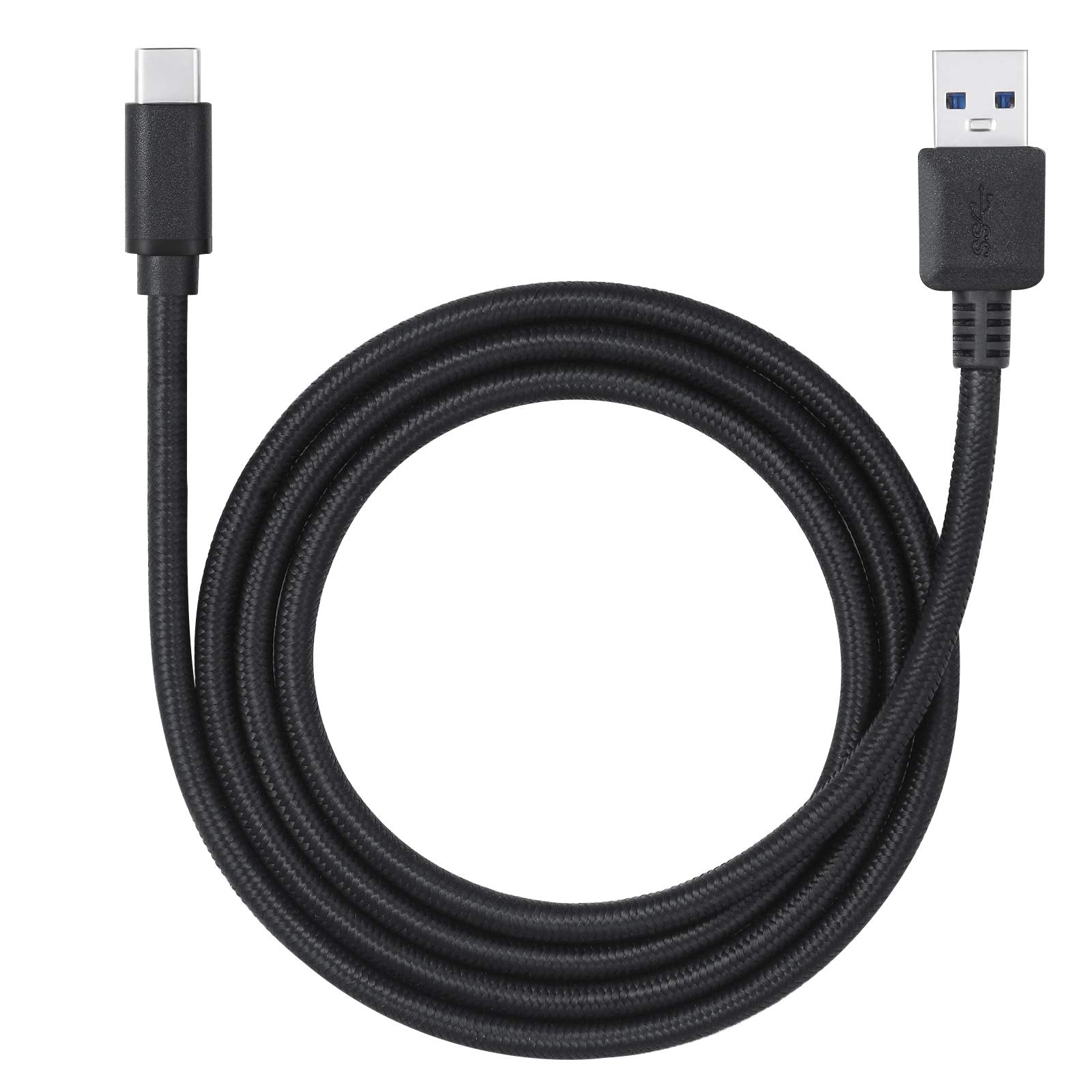 Perixx PERIPRO-407 USB Type-C Male to USB-A Male 3 Ft. Braided Cable - USB3.0 Spec for Smartphones, Tablets, Laptop, and Desktop