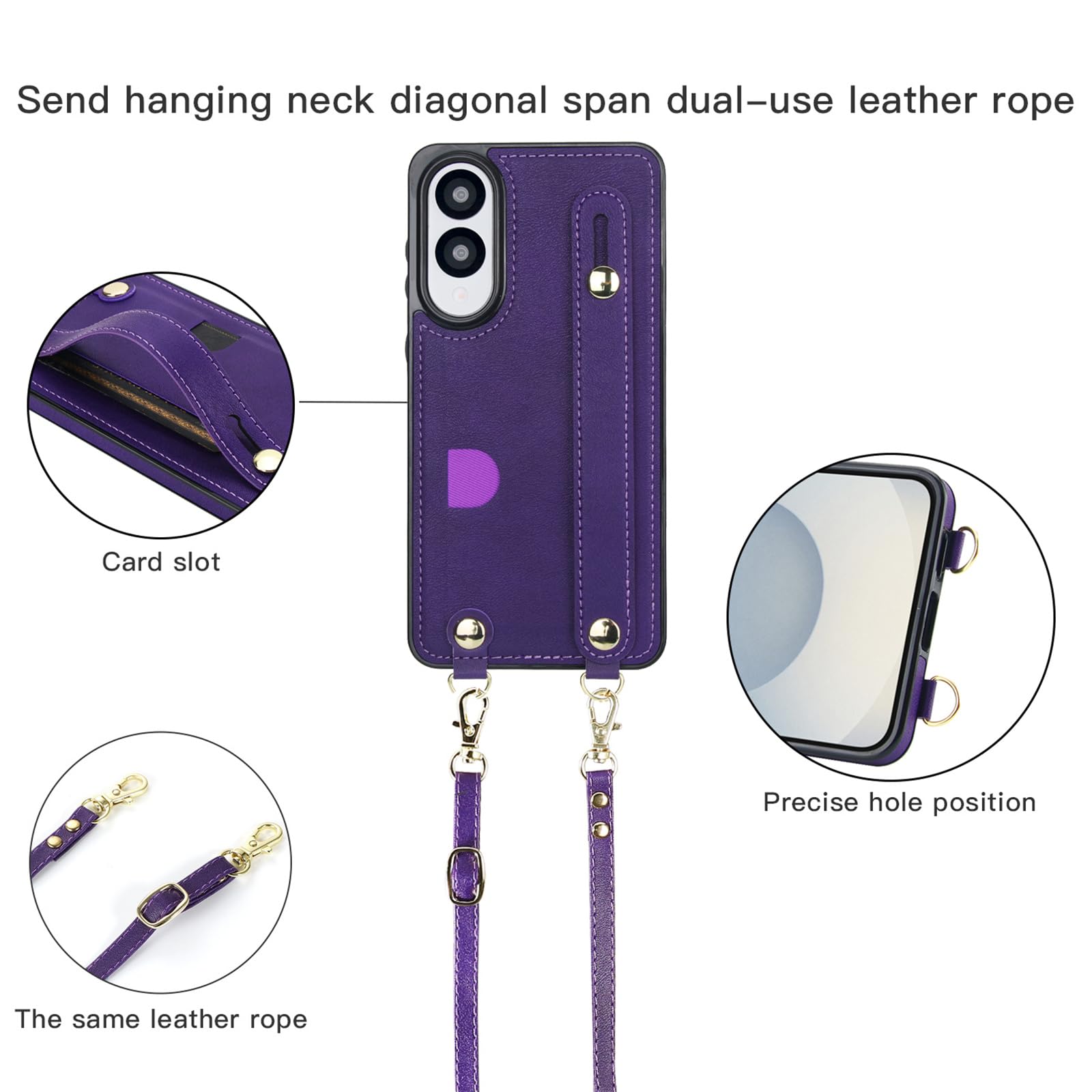 Ccsmall Crossbody Case For Samsung Galaxy S25 Edge With Card Slot Holder For Women, Removable Adjustable Shoulder Strap Lanyard