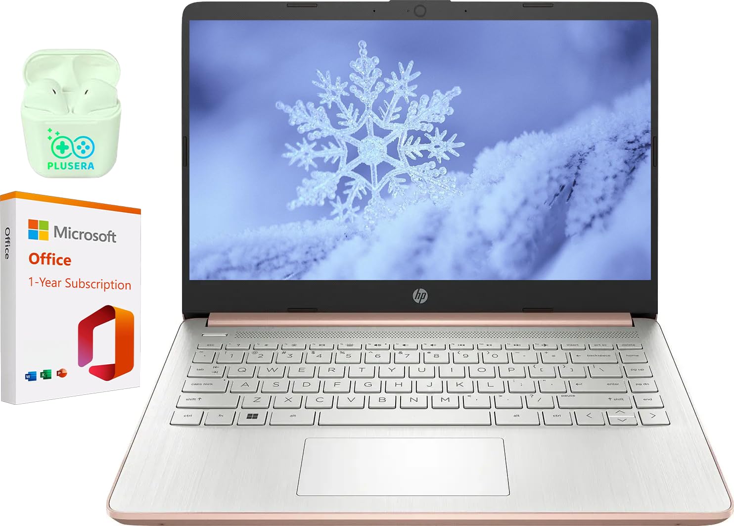 HP 14 LED Business Laptop Computer, 8GB RAM 64GB eMMC, Intel Quad-Core N4120 Processor, Windows 11 S Laptop with 1-Year Microsof