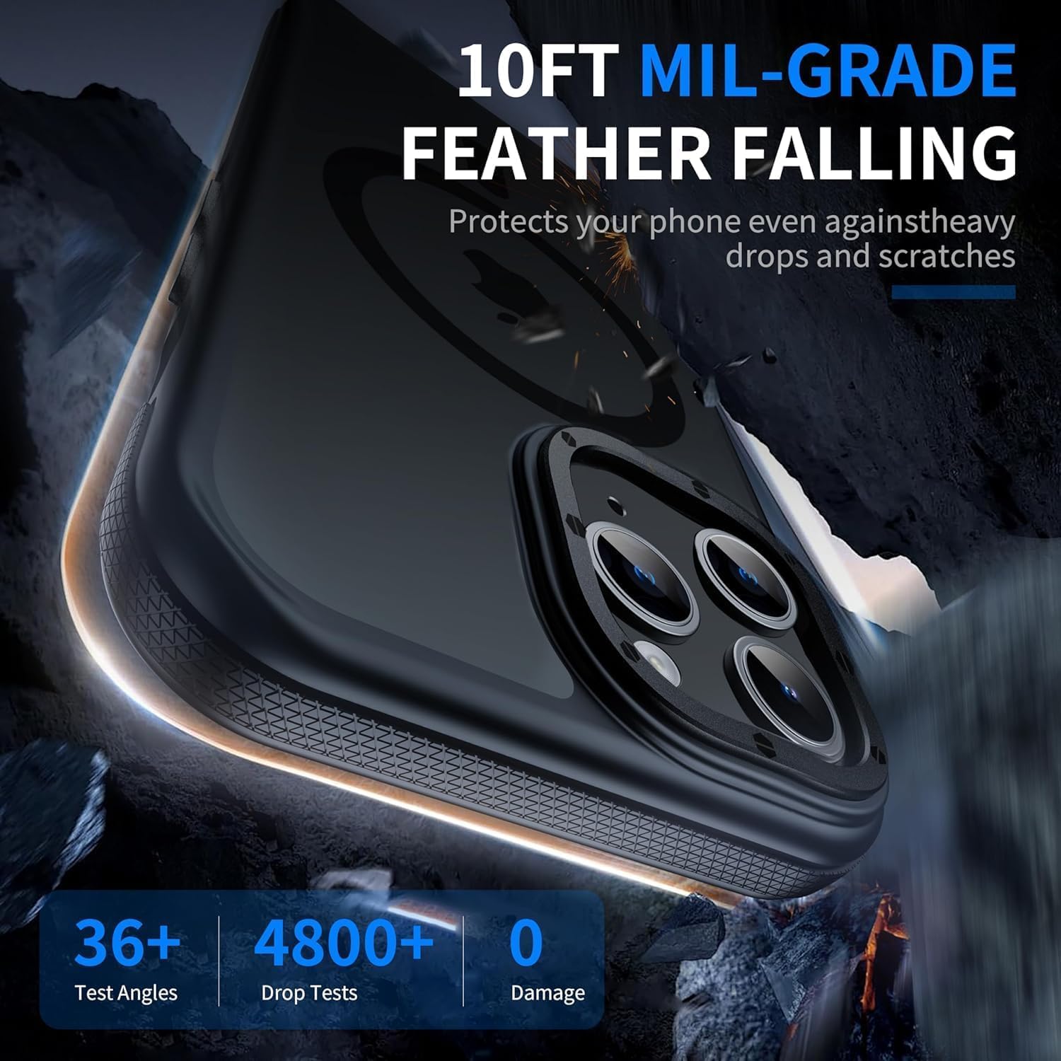 Yzoiko Strong Magnetic Case For Iphone 13 Pro Max [10Ft Military Grade Protection] Compatible With Fit Magnetic Shockproof Slim