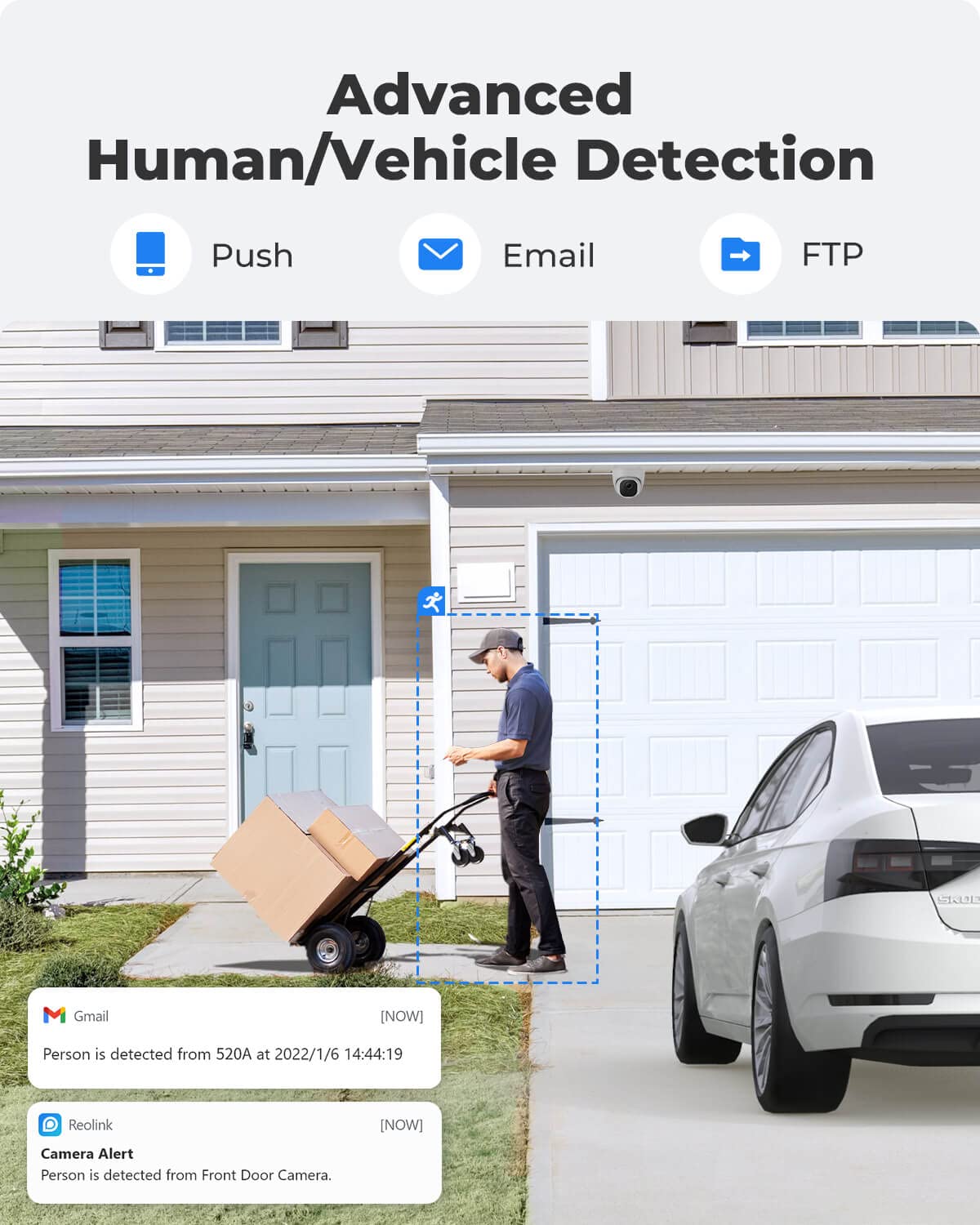 Reolink Outdoor Security Camera, Home Security Camera System For 5Mp Poe Ip Surveillance, Human/Vehicle Detection, Work With Sma