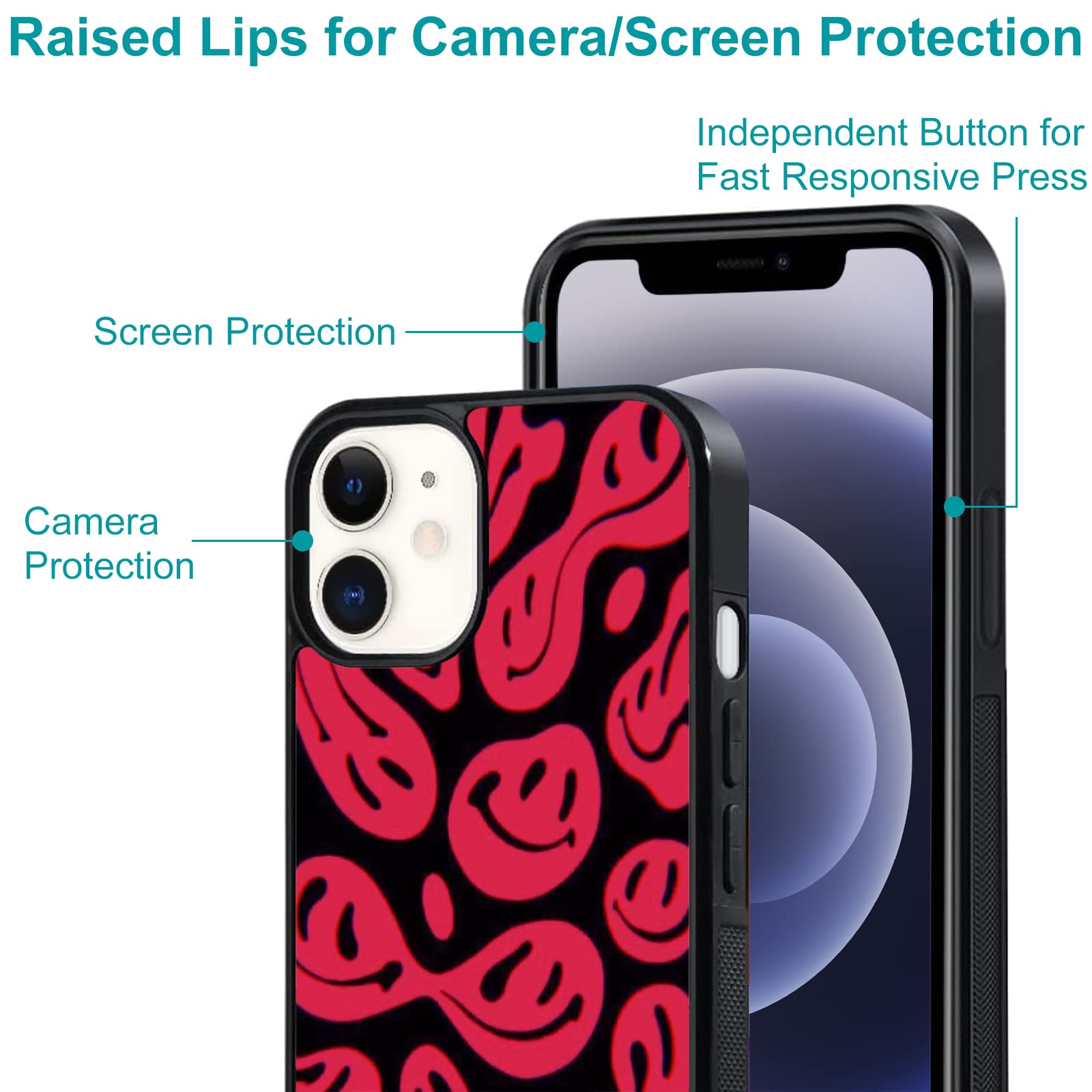 Unnkine Cute Face Case For Iphone X/Xs Girls Women Lovely Face Hippie Indie Design Soft Tpu Hard Back Shockproof Anti Scratch Pr
