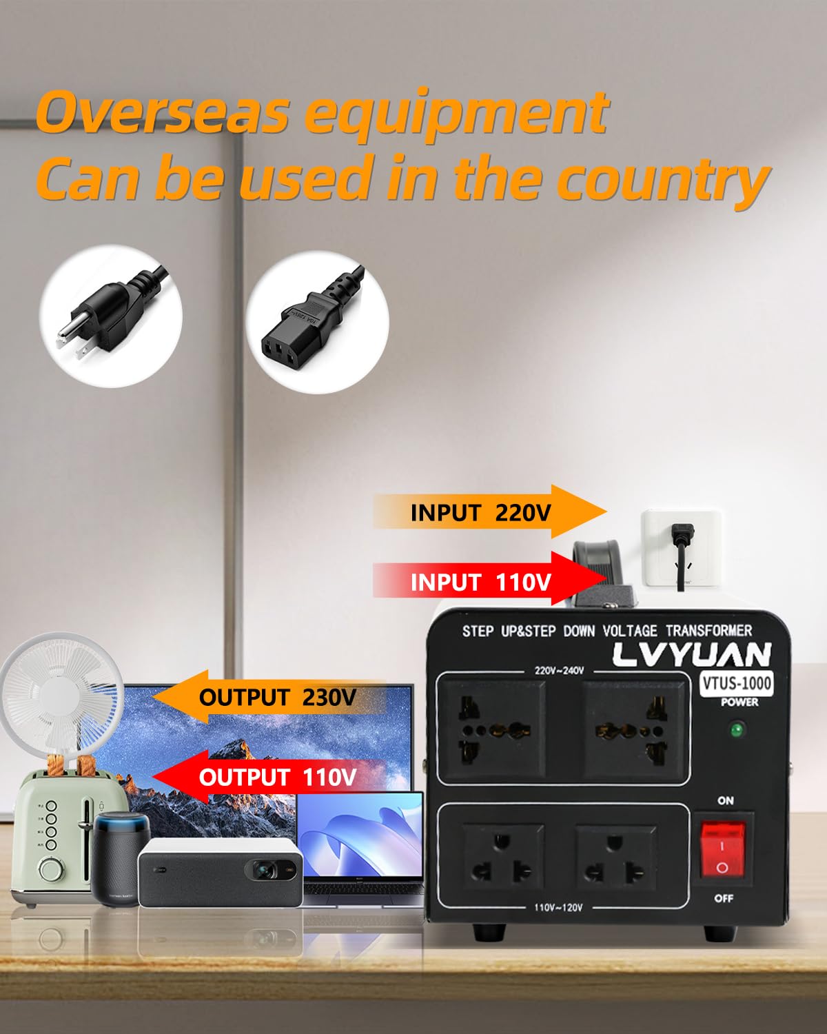 Lvyuan Voltage Converter Transformer 1000 Watt Step Up/Down Convert From 110V 120V To 220V 240Vt And From 220V 240V To 110V 120V