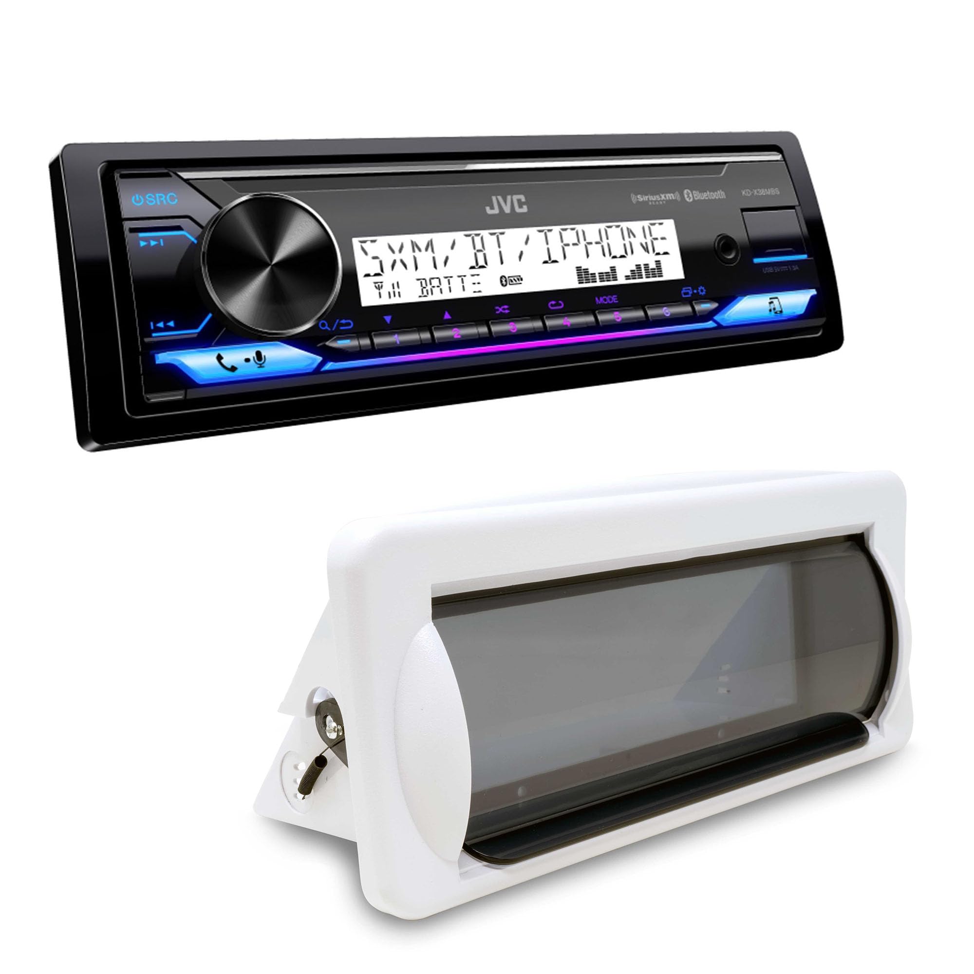 Jvc Kd-X38Mbs Marine Digital Media Receiver With Bluetooth, Usb, Siriusxm Ready, Conformal Coated Pcb With Creative Audio Camc1W