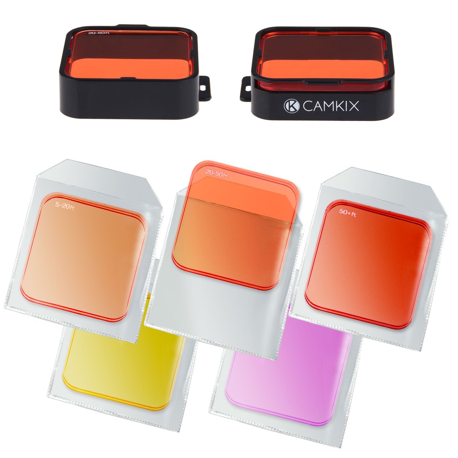 Camkix Diving Lens Filter Kit Compatible With Gopro Hero 4, Hero+, Hero And 3+ - Fits Standard Waterproof Housing - Enhances Col