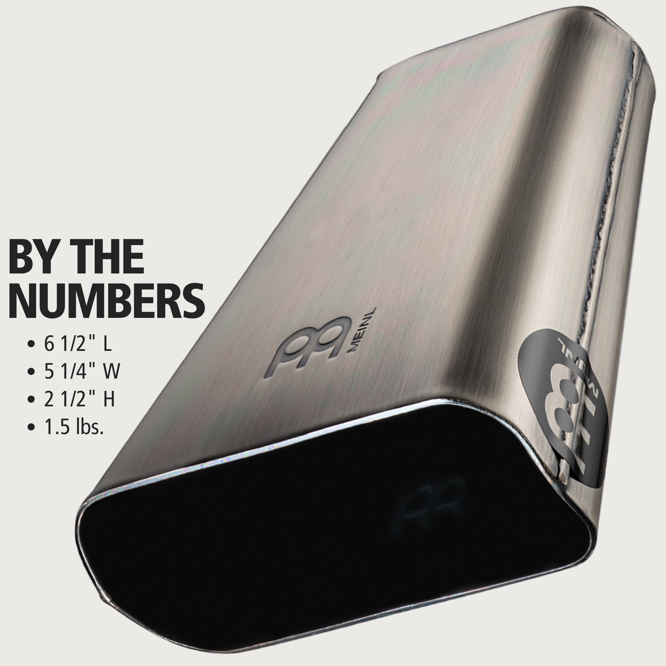 Meinl Percussion Handheld Cowbell, 6 1/2' Brushed Steel � Not Made In China � Low Pitch, 2 Year Warranty (Stb65H)