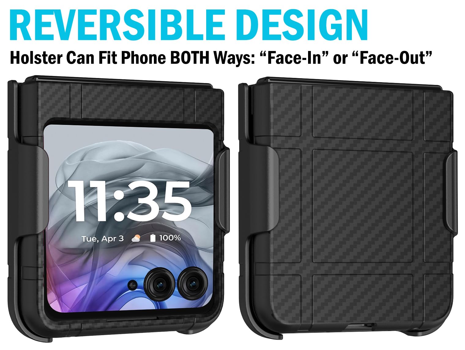 Case With Clip For Motorola Razr (2024/2025) Flip Phone, Nakedcellphone Textured Slim Hard Shell Cover And [Rotating/Ratchet] Be