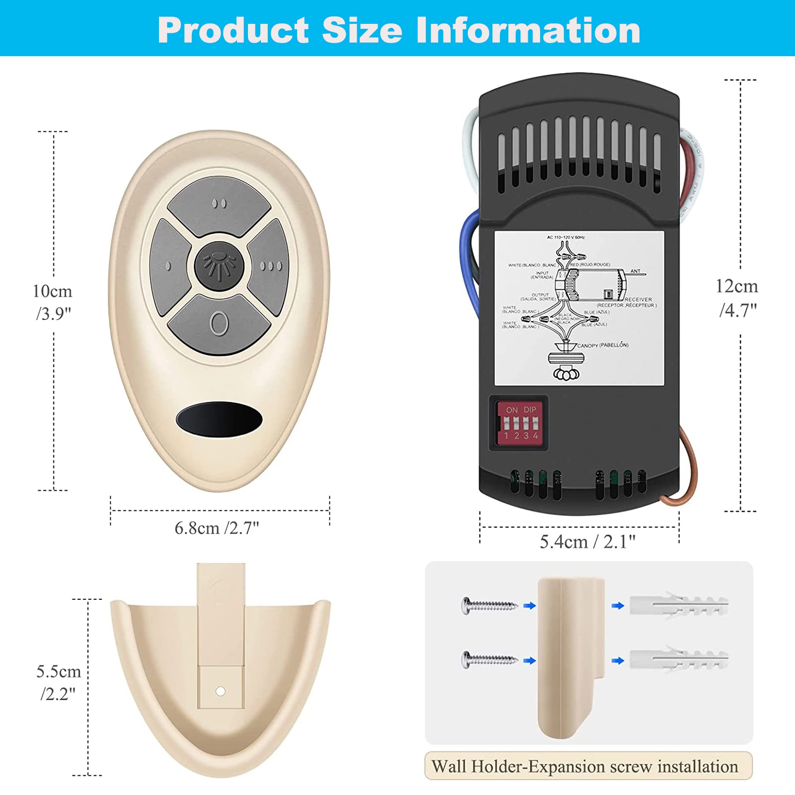 Fan 35T Ceiling Fan Remote Control Kit, For Harbor Breeze, Replacement For Harbor Breeze, Hampton Bay, Hunter, With Receiver Fan