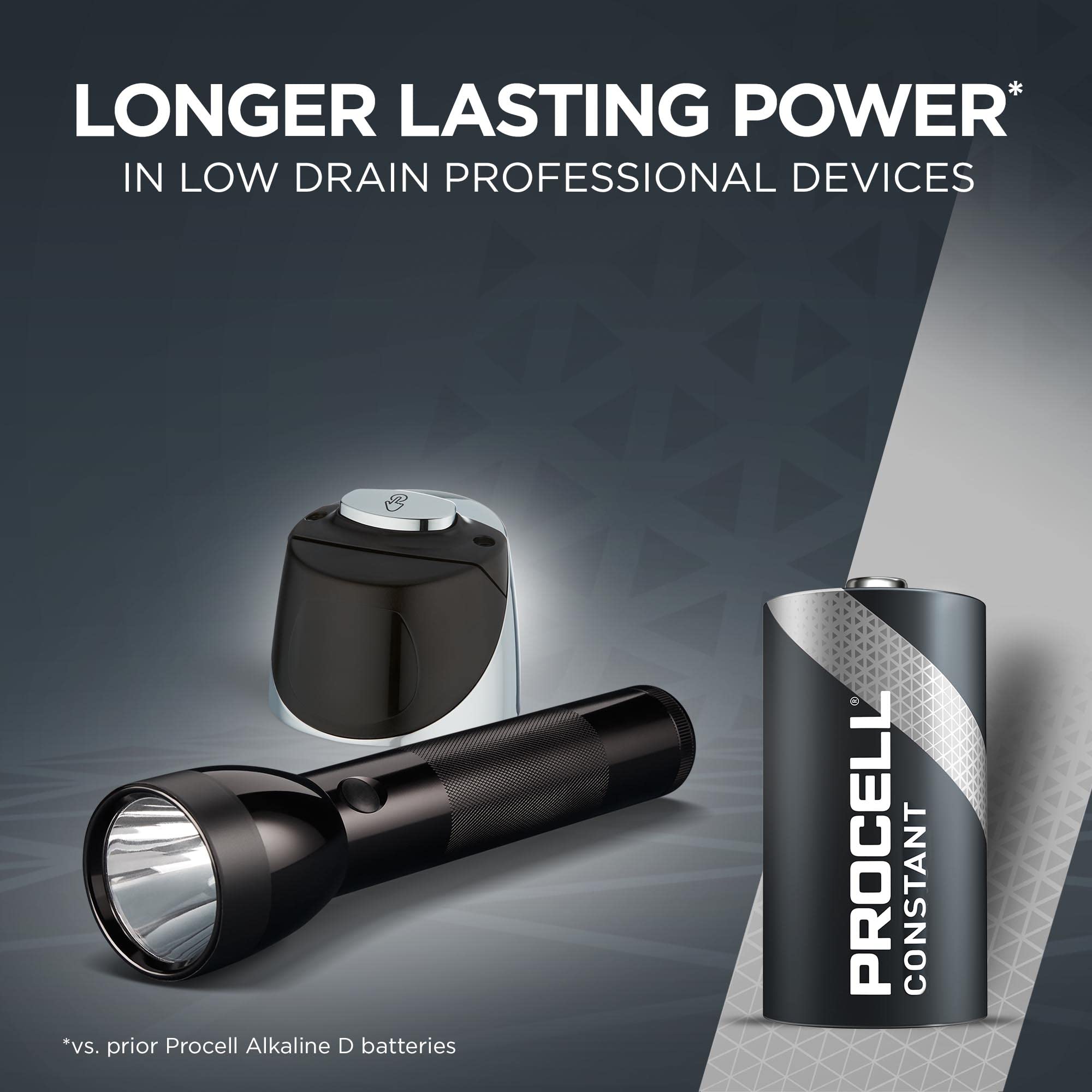 Procell Constant D Cell Long Lasting Alkaline Batteries (72 Pack), 10 Year Shelf Life, Bulk Value Pack For Consistent Moderate D