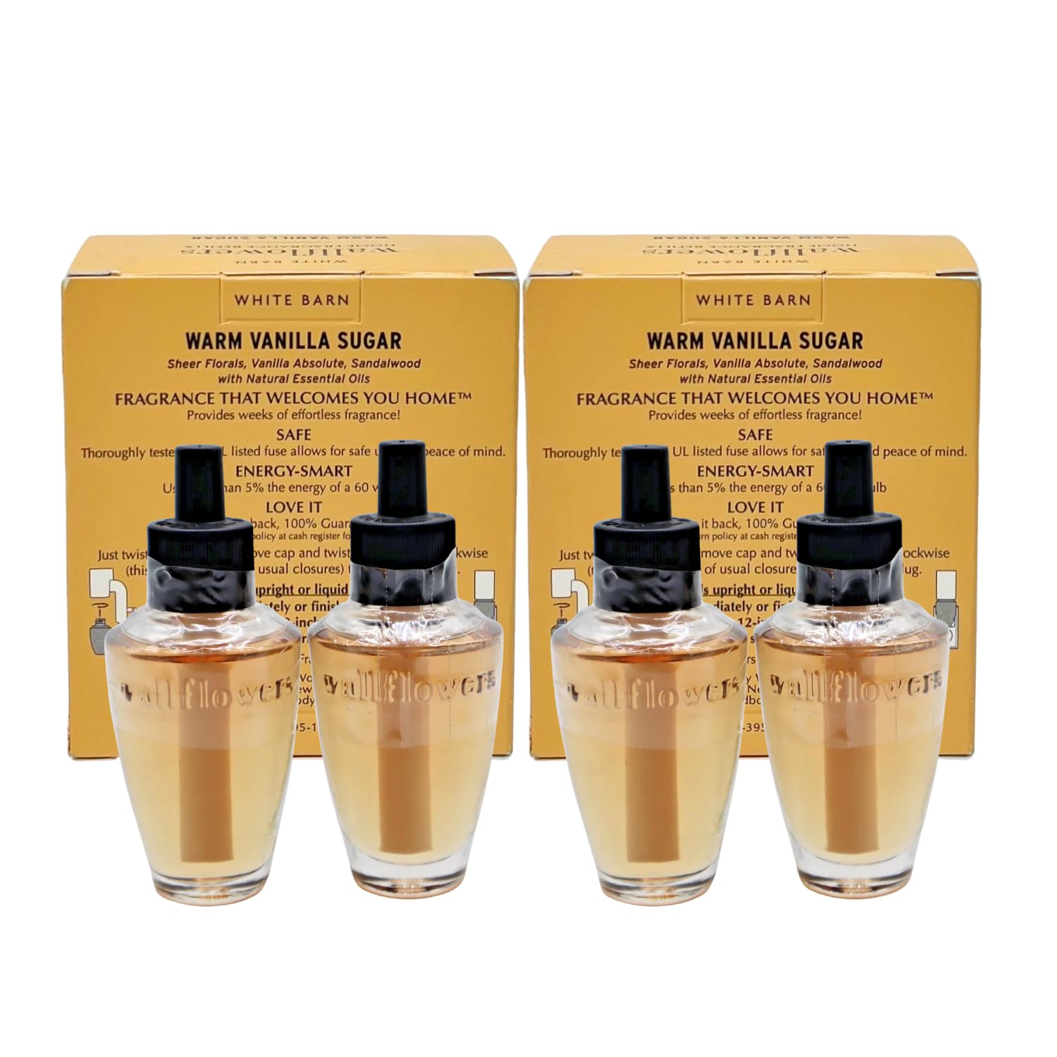 Bath & Body Works Warm Vanilla Sugar Wallflowers Home Fragrance Refill 0.8 Fl Oz - Pack Of 4