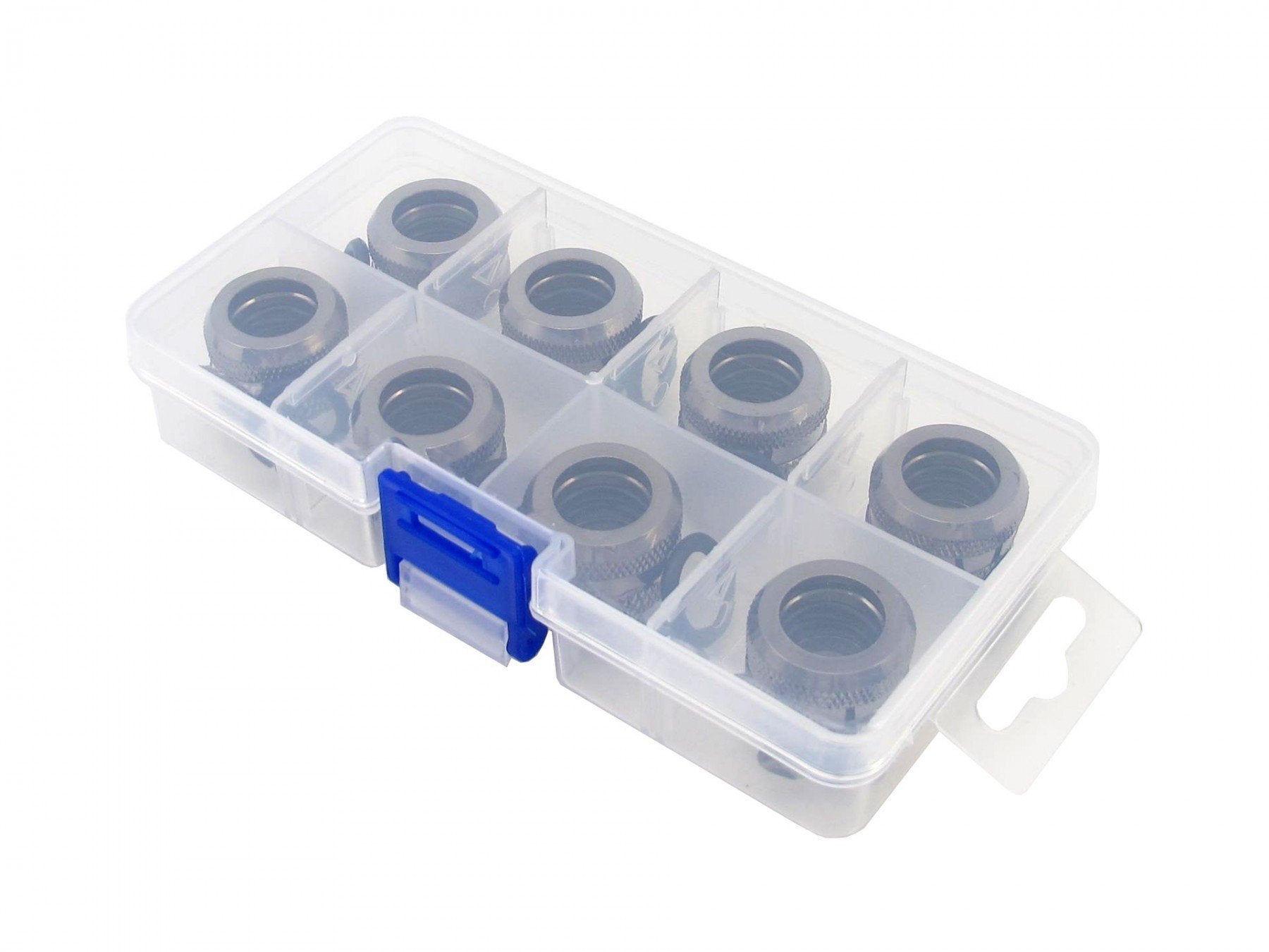 Xspc G1/4'' To 10Mm Id, 14Mm Od Rigid Tubing Fitting, Black Chrome, 8 Pack