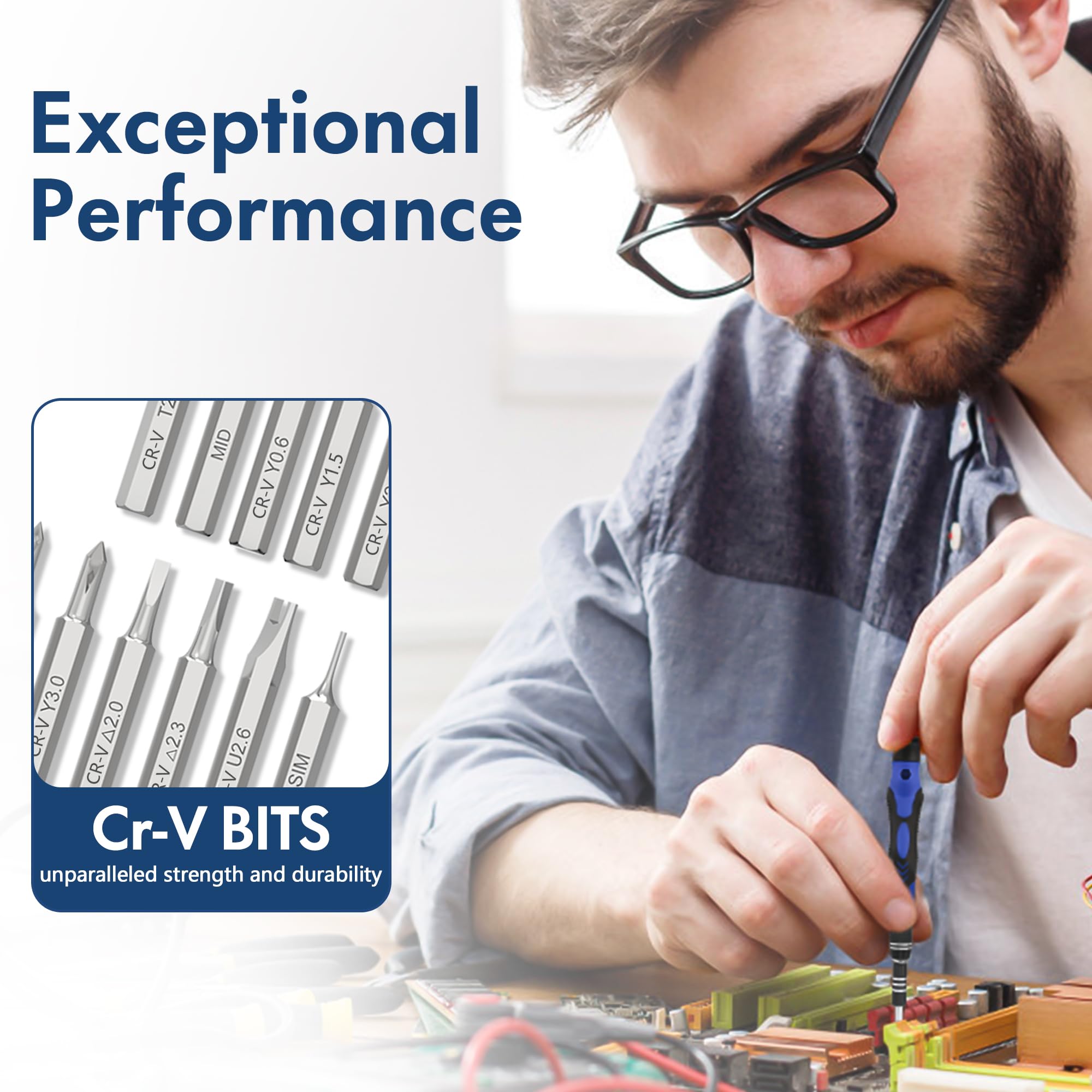 Xool 62 In 1 Precision Screwdriver Kit, Electronics Repair Tool Kit, Magnetic Driver Kit With Flexible Shaft, Extension Rod For