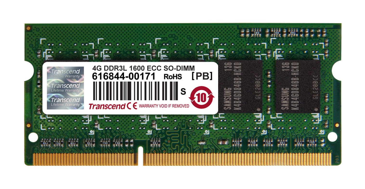 Transcend 4GB DDR3L 1600 ECCSODIMM CL11 1Rx8 TS512MSK72W6H