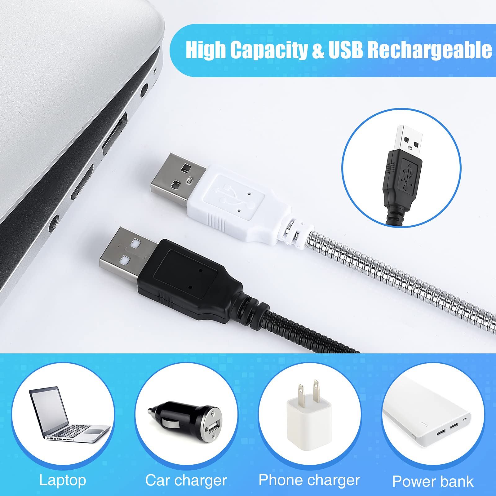 Mudder 2 Pieces Usb Led Light Usb Light For Laptop Keyboard Light Gooseneck Light Computer Light Flexible Stick Dimmable Led Lam