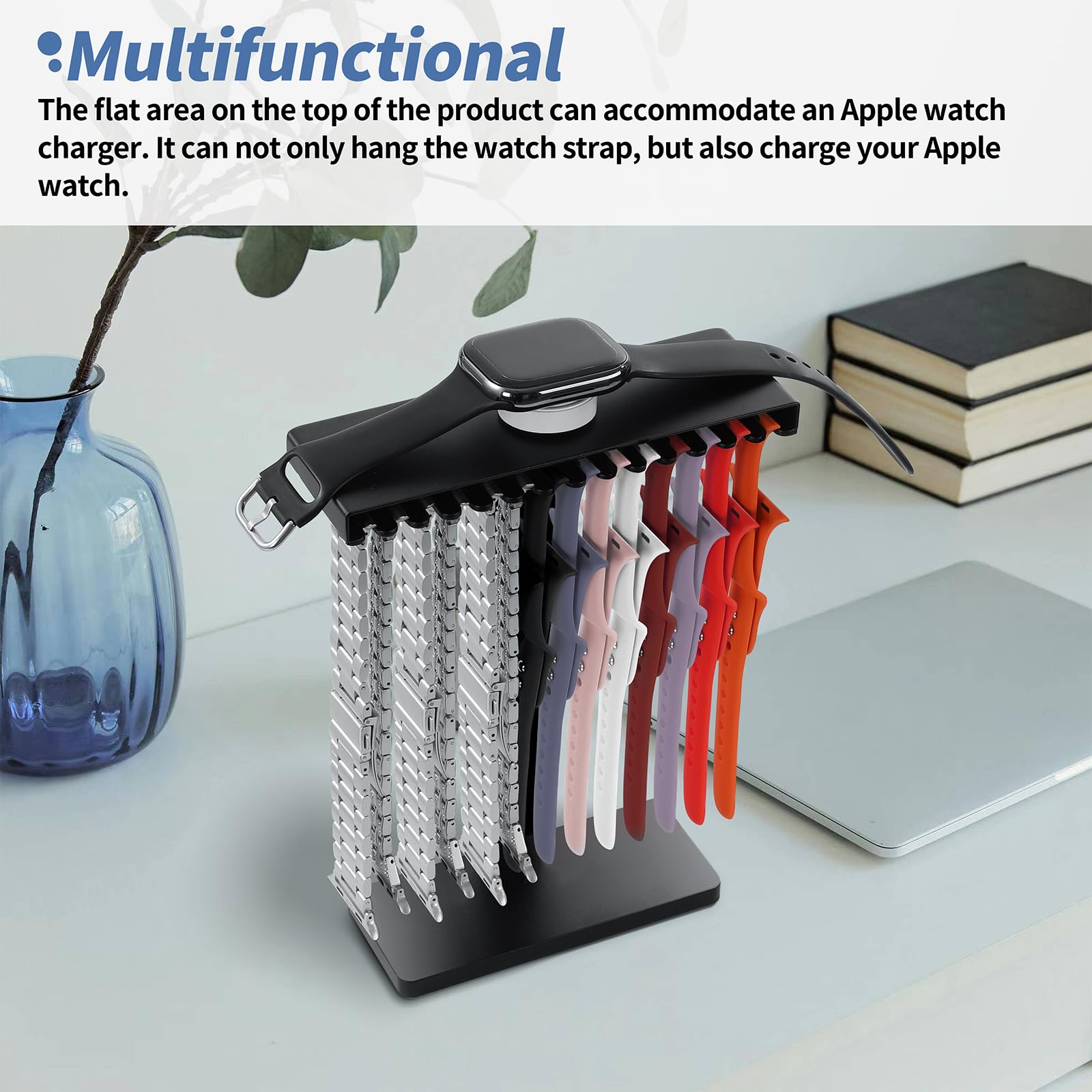 Sujoer 3 In 1 Watch Band Holder Organizer For Apple, Smart Strap Silicon Rack, Groove Display For Apple Watch, Iwatch Band