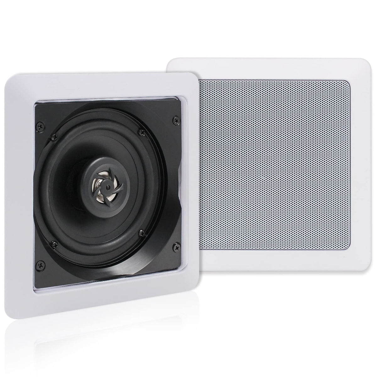 Herdio 5.25 Inch Passive Ceiling Speakers Pair, 160W 2 Way In Wall Speaker, Square Flush Mount Speakers For Home Theater, Living