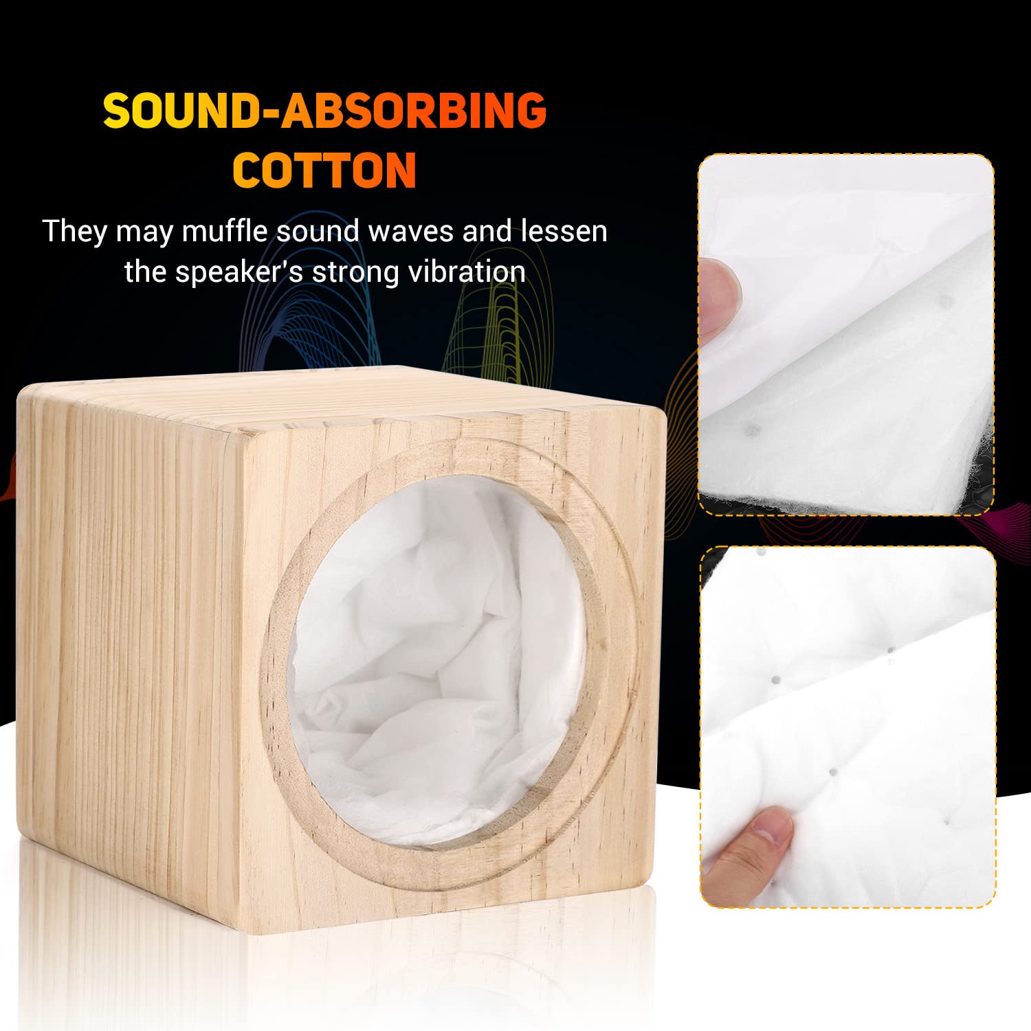 Facmogu 8In Ported Wooden Speaker Enclosure, Single Car Wood Speaker Enclosure With Sound Absorbing Cotton & Speaker Terminal Cup, Vented Speaker Box Enclosure