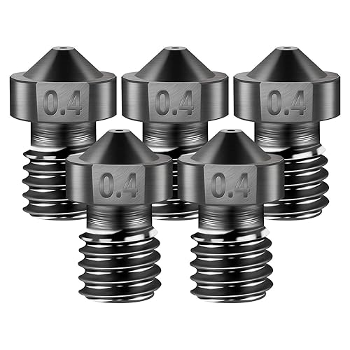 Simax3D [5Pcs/Pack] E3D V6 0.4Mm 3D Printer Nozzles,Made Of High Quality Hardened Steel Non Clogging And Burr Free, For Makerbot