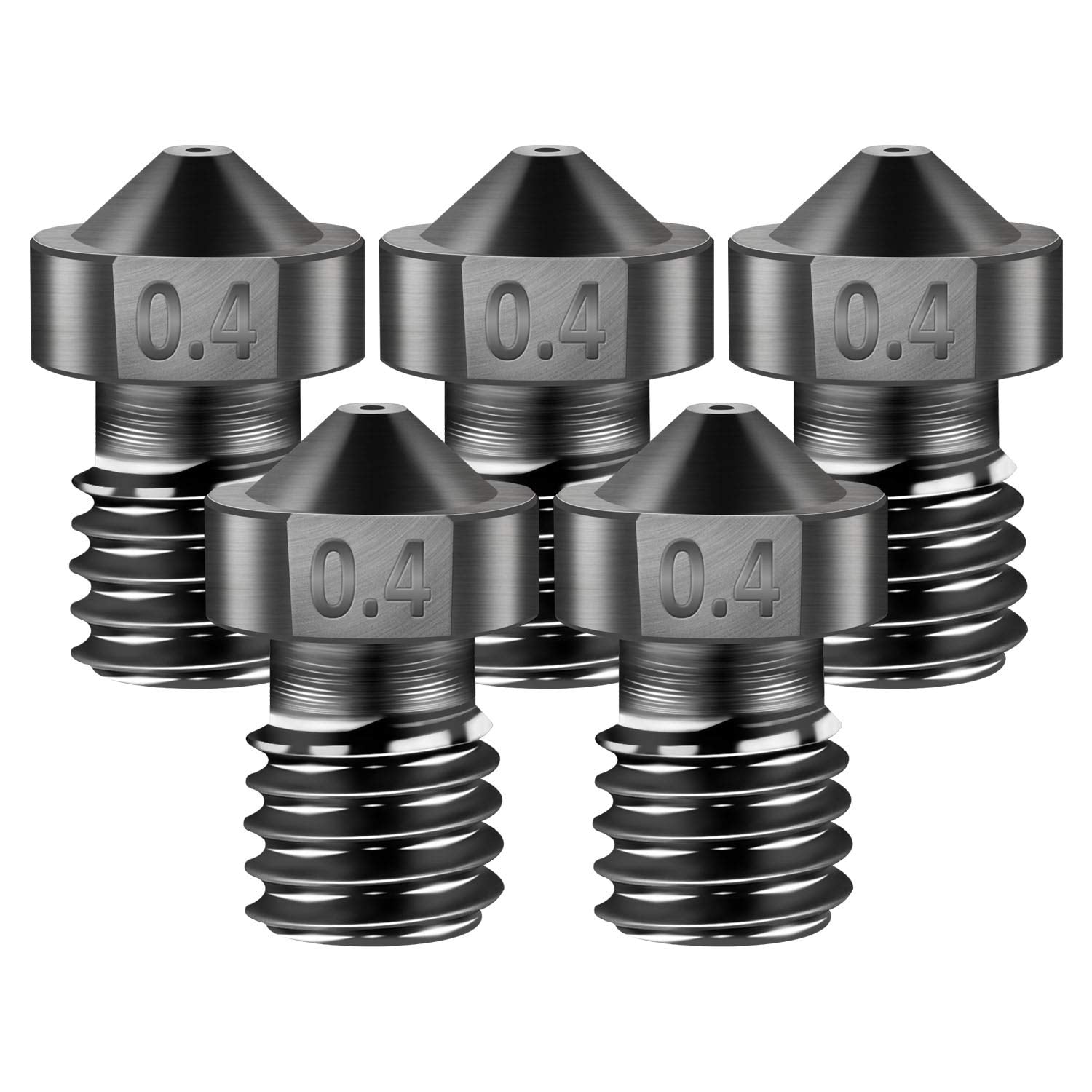 Simax3D [5Pcs/Pack] E3D V6 0.4Mm 3D Printer Nozzles,Made Of High Quality Hardened Steel Non Clogging And Burr Free, For Makerbot