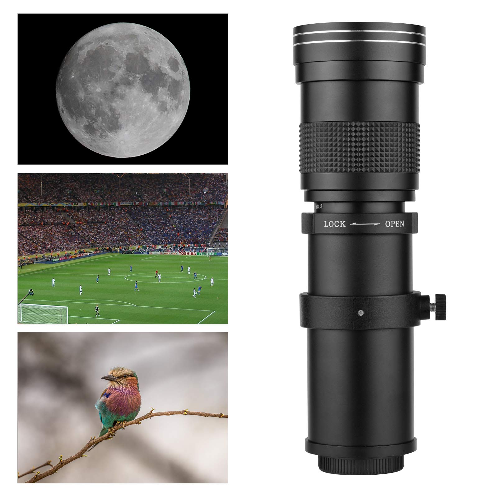 Andoer Camera Mf Super Telephoto Zoom Lens F/8.3 16 420 800Mm T2 Mount With Ai Mount Adapter Ring Universal 1/4 Thread Replacement For Nikon Ai Mount D50 D90 D5100 D7000 D3 D5100 D3100 D3000 D60