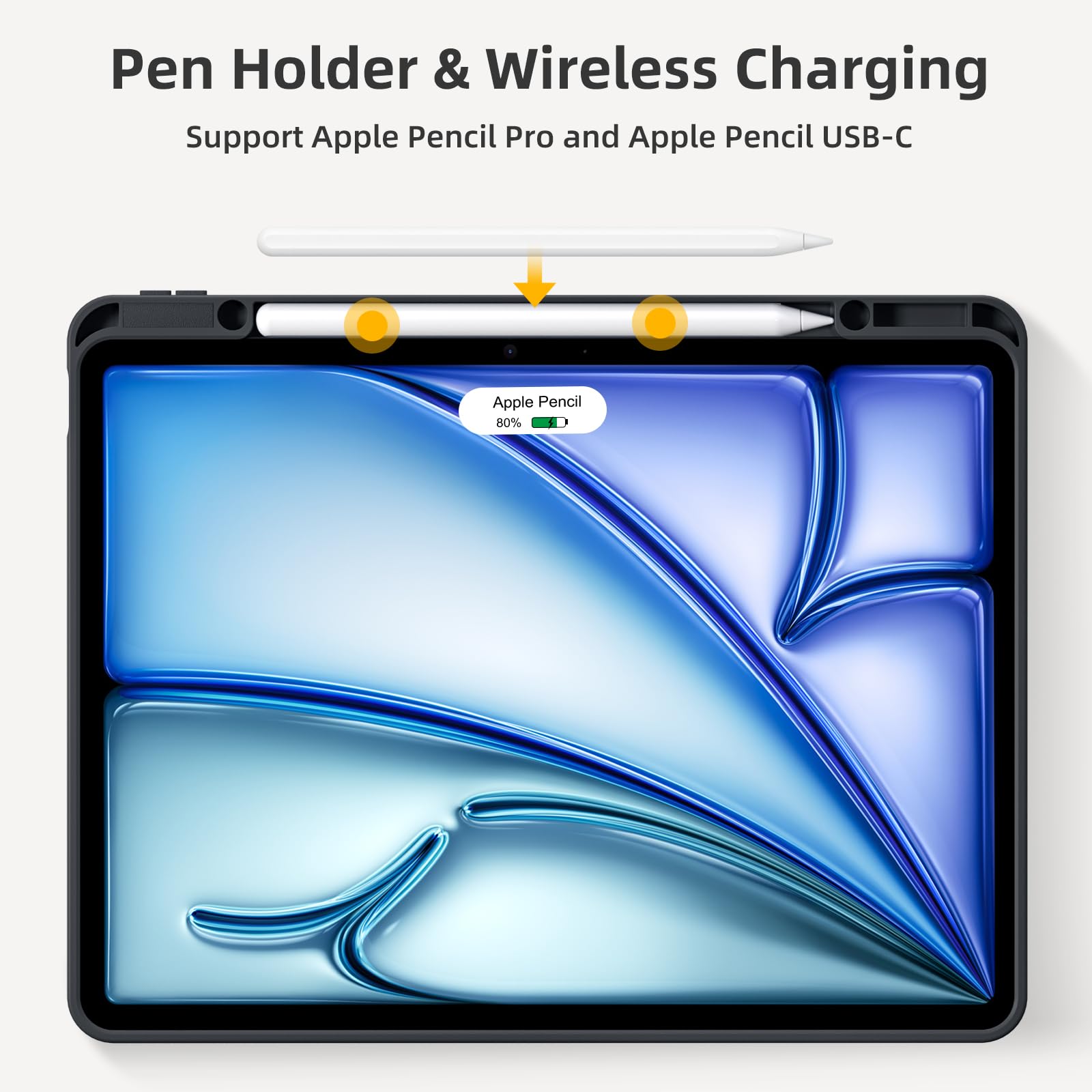 Akkerds Compatible For Ipad Air 13 Inch Case M2 2024 With Pencil Holder, For Ipad Pro 12.9 Case 6Th/5Th/4Th Generation 2022/2021