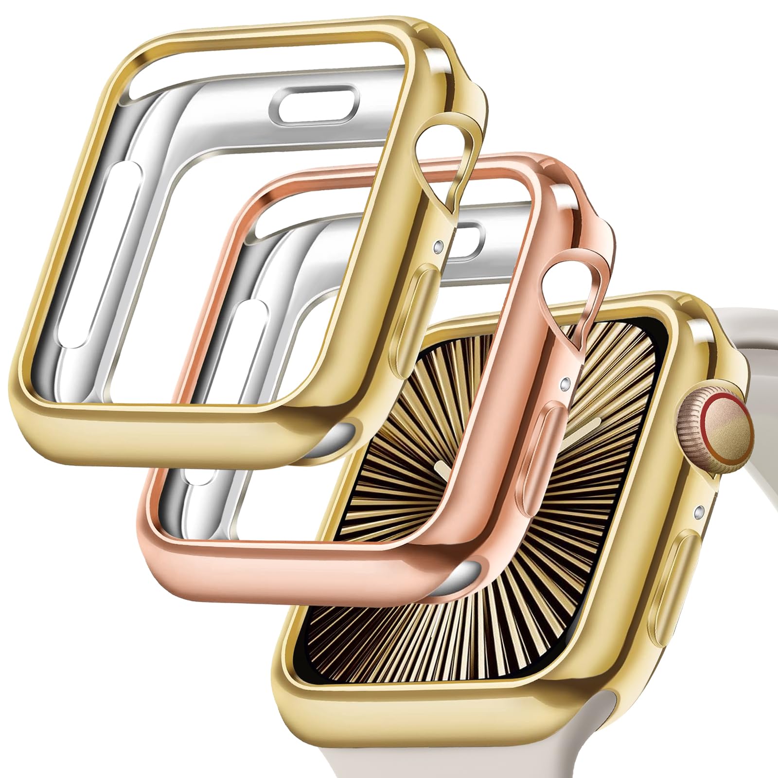 JR.DM 2 Pack Soft Flexible TPU Case Compatible for Apple Watch Series 11/Series 10 42mm Touchable Screen Lightweight All-Around 