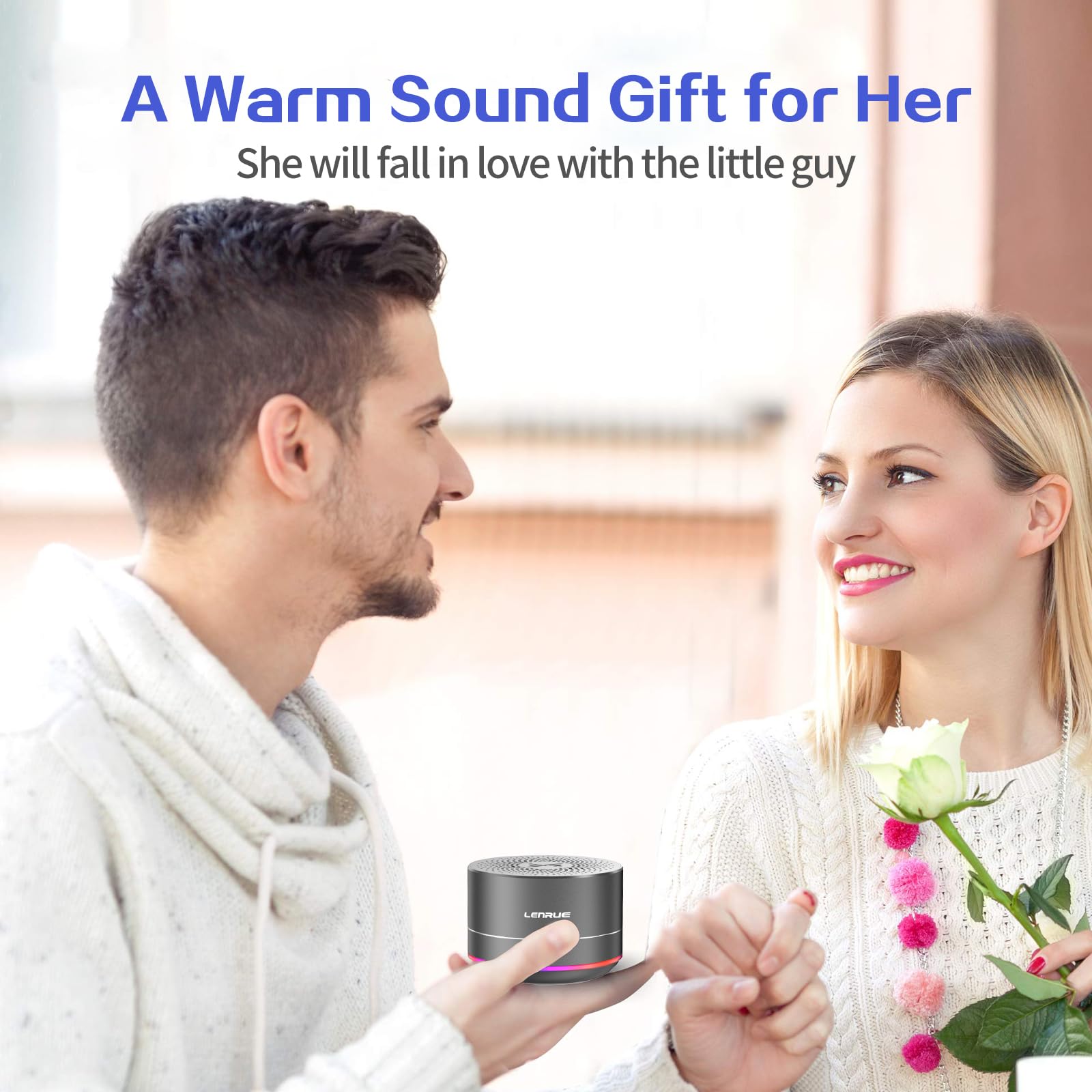 Lenrue Portable Bluetooth Speakers,Wireless Speaker With Clear Sound, Long Playtime, Small Mini Metal Speaker,Christmas Birthday Gifts For Men, Women,Kids (Space Gray)