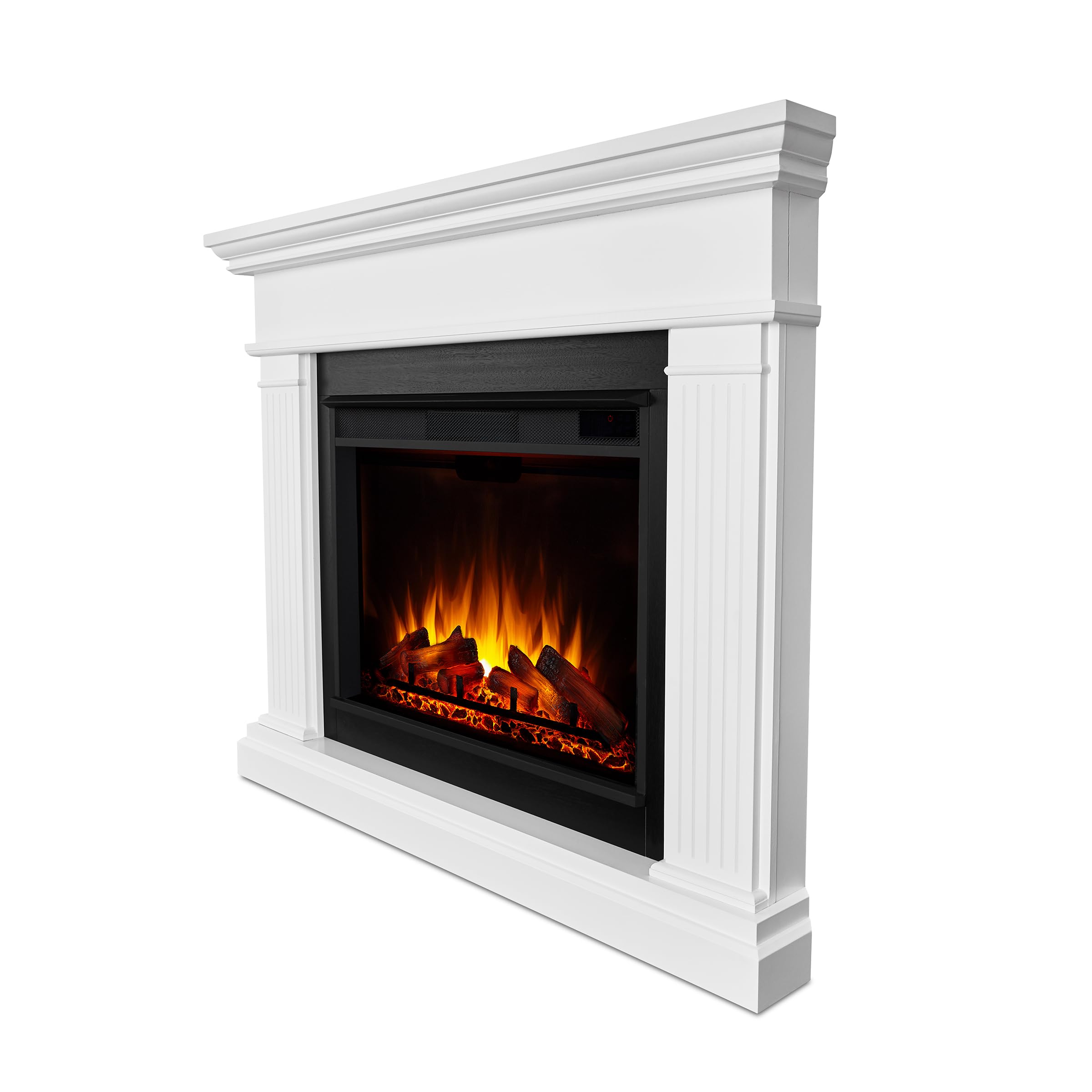 Real Flame Kennedy Grand Corner Electric Fireplace, Free Standing With Mantel & Real Wood Finish