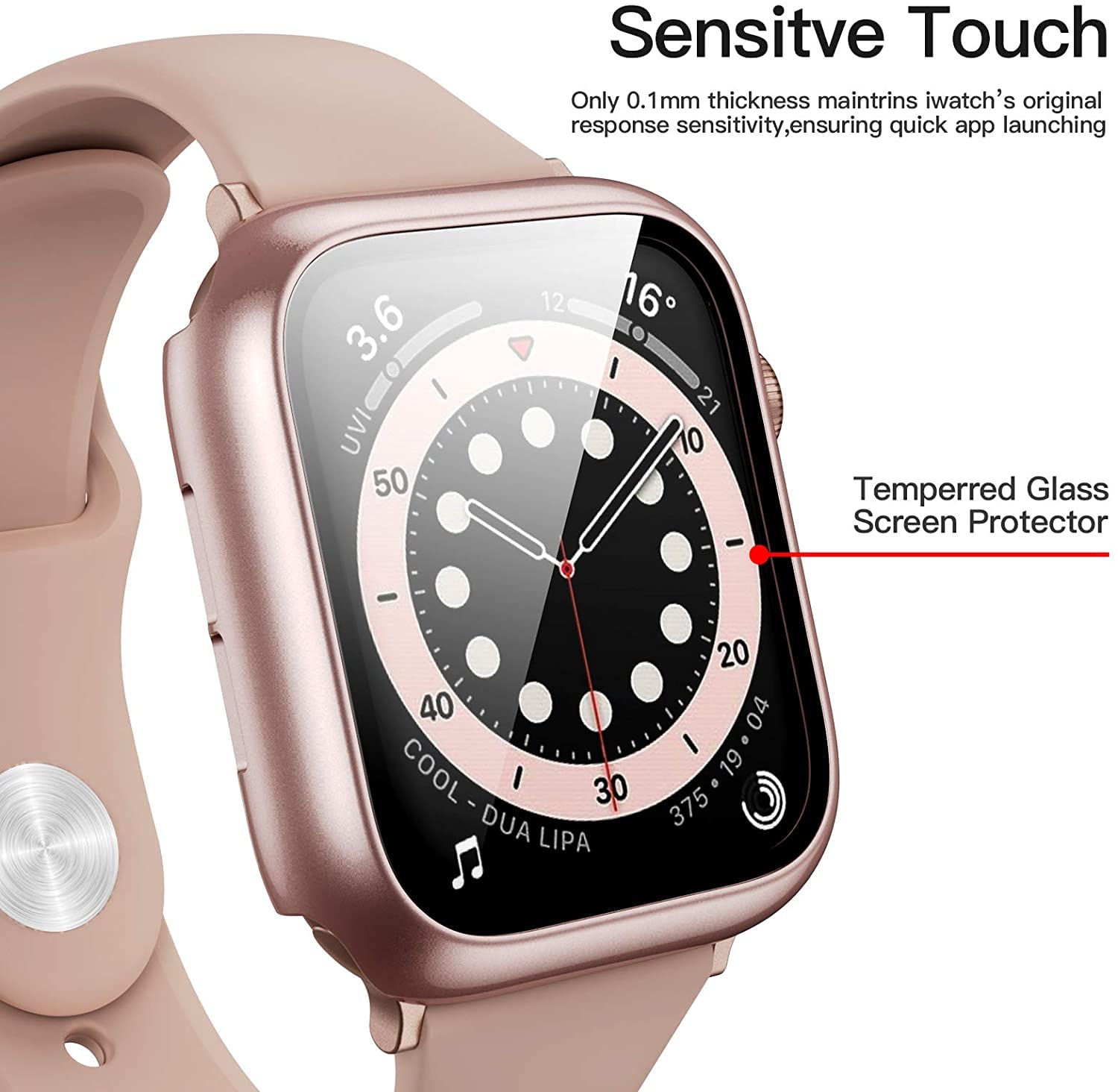 Landhoo 6 Pack Case For Apple Watch Series 3/2/1 42Mm Tempered Glass Screen Protector, Hard Pc Ultra Thin Scratch Resistant Full