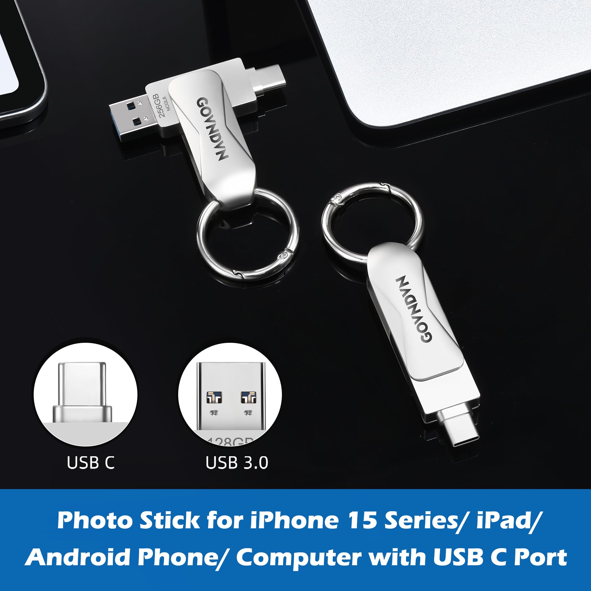 Govndvn 512Gb Photo Stick For Iphone 15 Usb C Iphone Photo Stick For Ipad Android Phone Macbook Pc Usb 3.0 Memory Stick Iphone Photostick Photo Storage Stick Iphone Backup Flash Drive