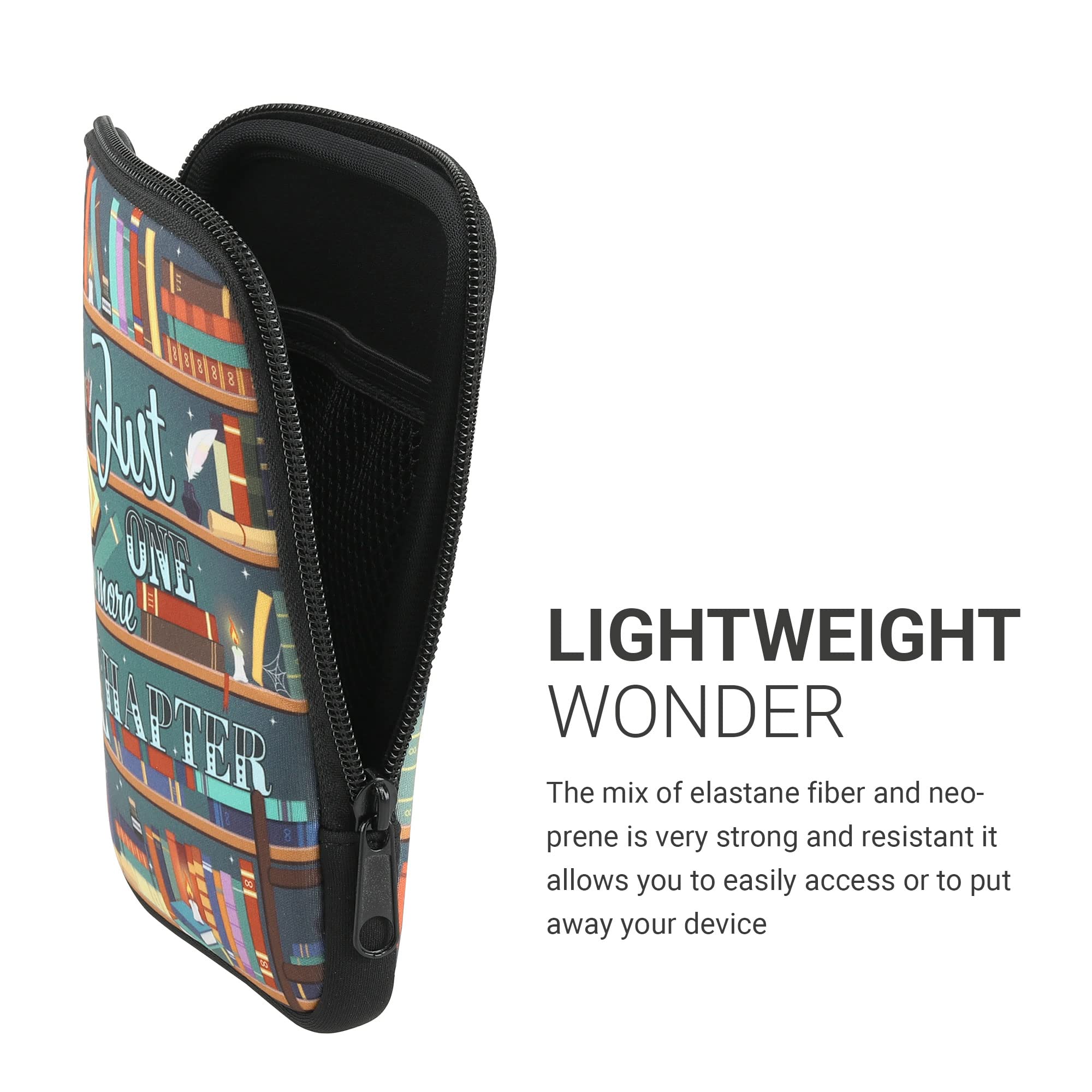 Kwmobile Neoprene E Reader Pouch Size 6'' Ereader   Universal Ebook Sleeve Case With Zipper, Wrist Strap   Multicolor