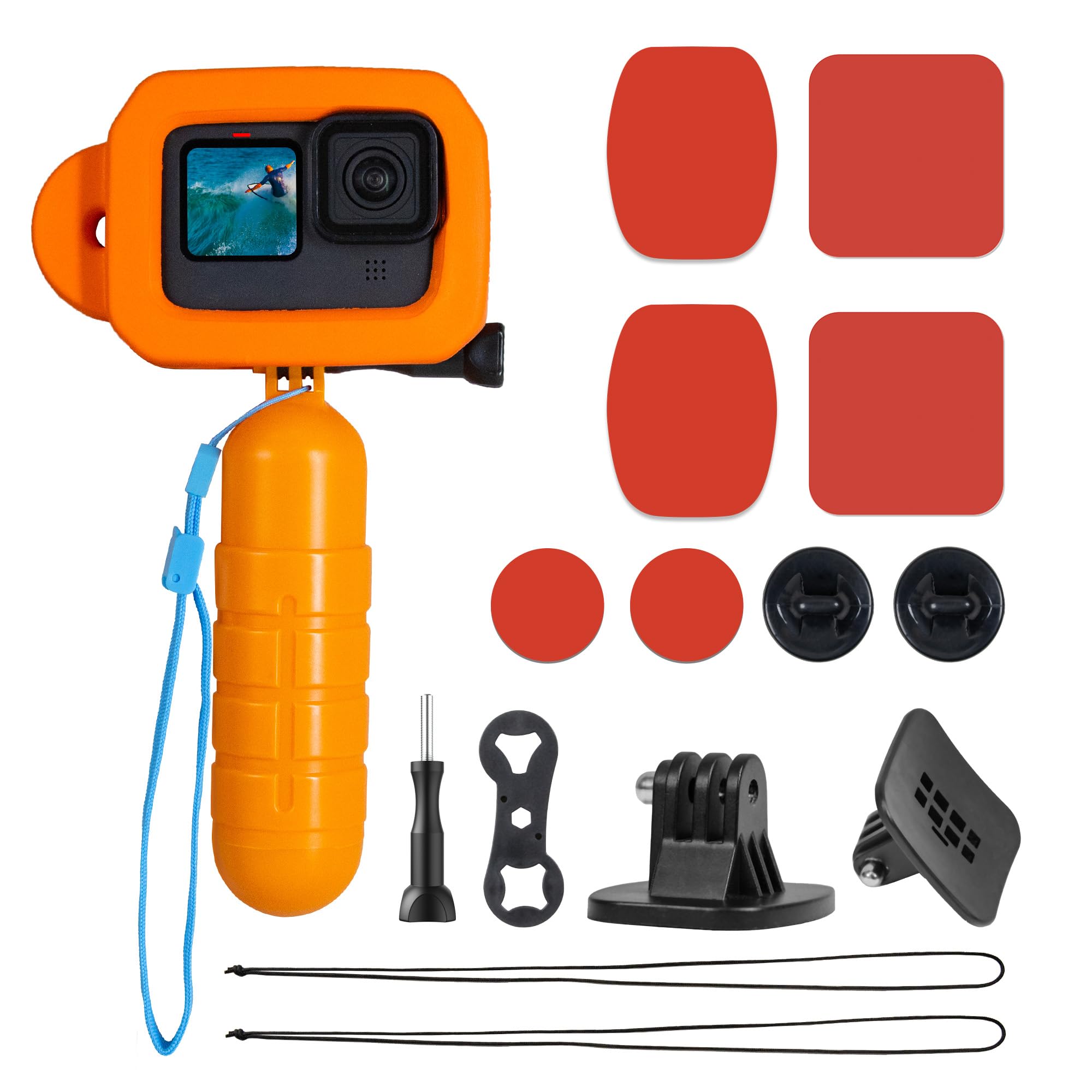 Floaty Case For Gopro Hero 12/11/10/9 Protective Floating Housing Frame With Handle Grip Ultra Buoyant Foam Cover For Snorkeling