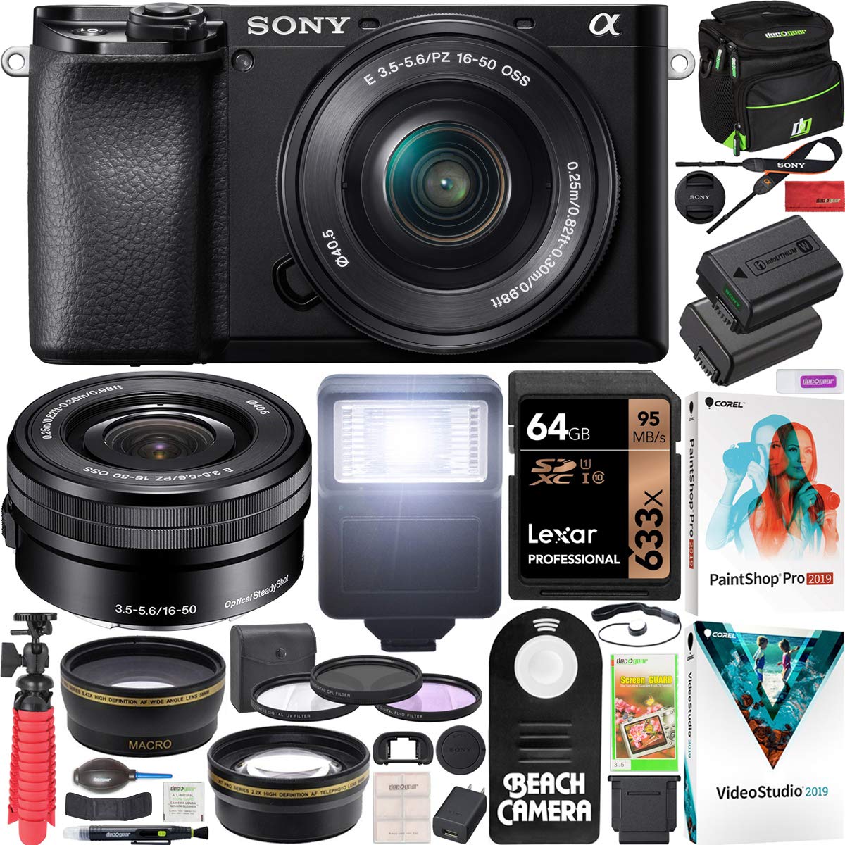 Sony a6100 Mirrorless Camera 4K APS-C w/ 16-50mm F3.5-5.6 OSS Lens ILCE-6100LB | Official Sony USA Partner Model | Bundle with D