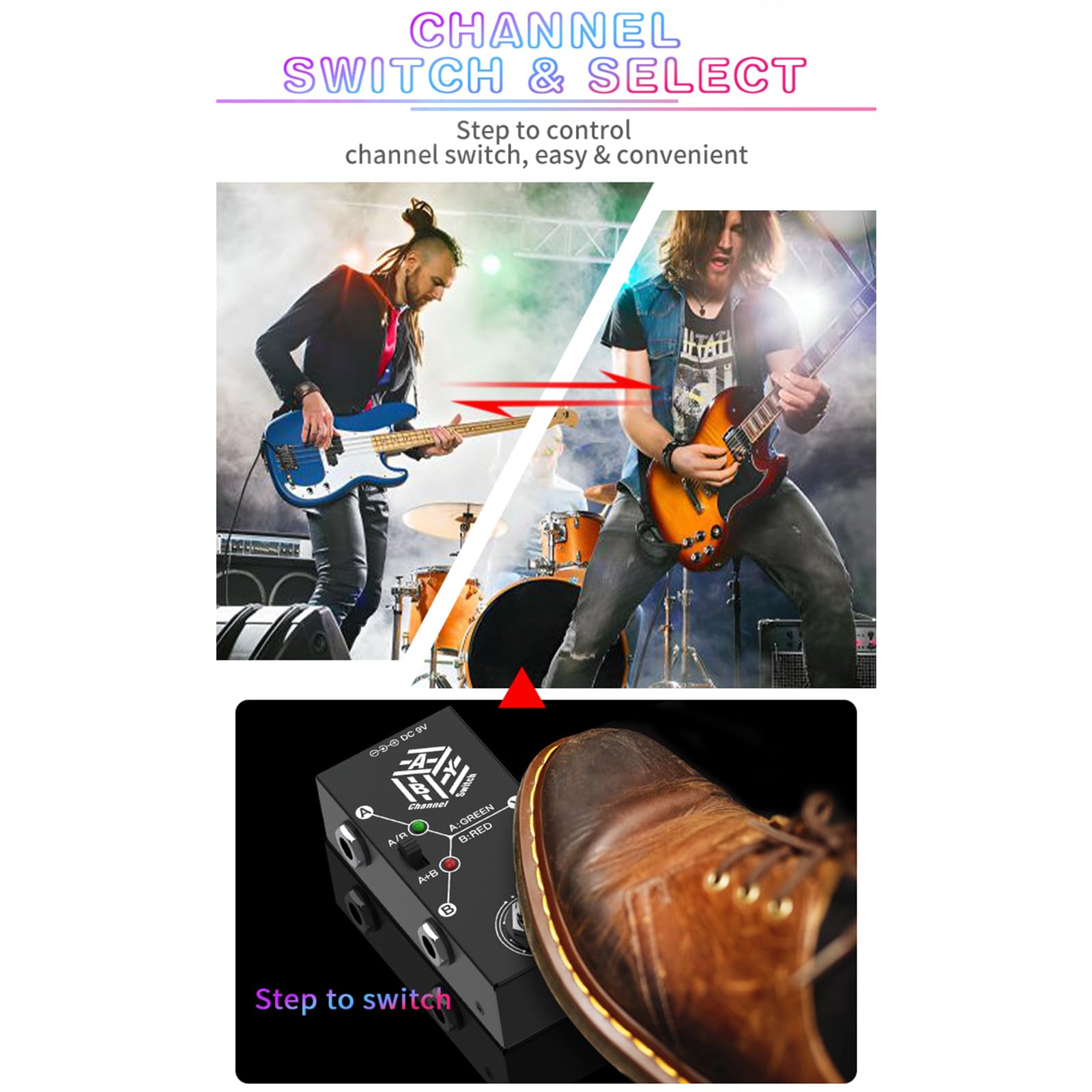 Huiop Effects Pedal, Aby Line Guitar Effect Pedal,Guitar Pedals Aby Box Line Selector Ab Switch Mini Guitar Effect Pedal Bidirec